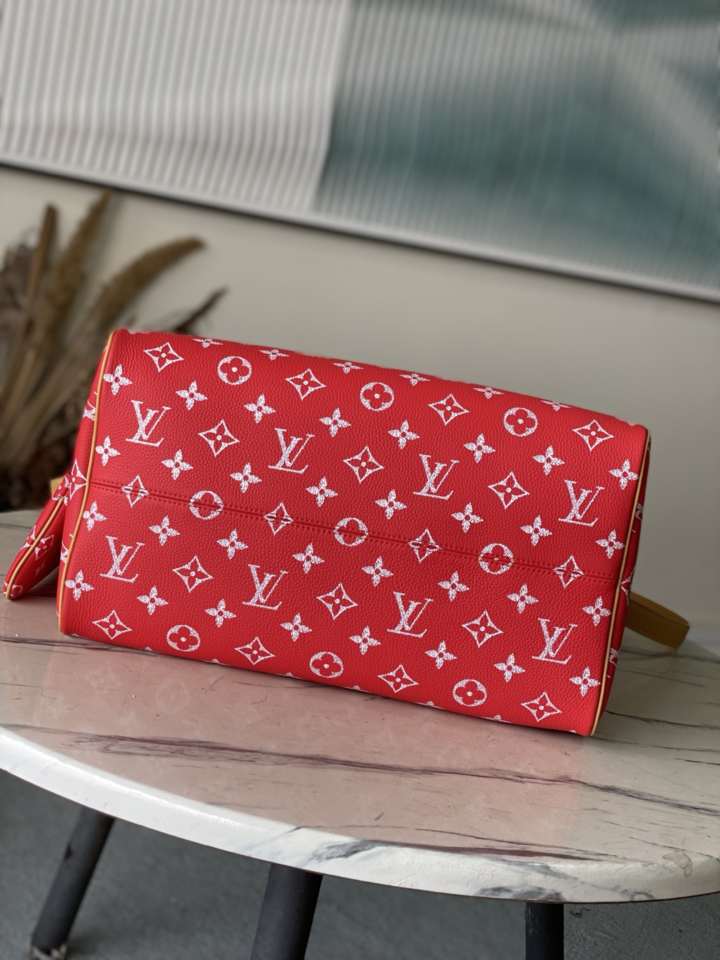 Louis Vuitton Basic Bag Cow Leather Red M-l-s