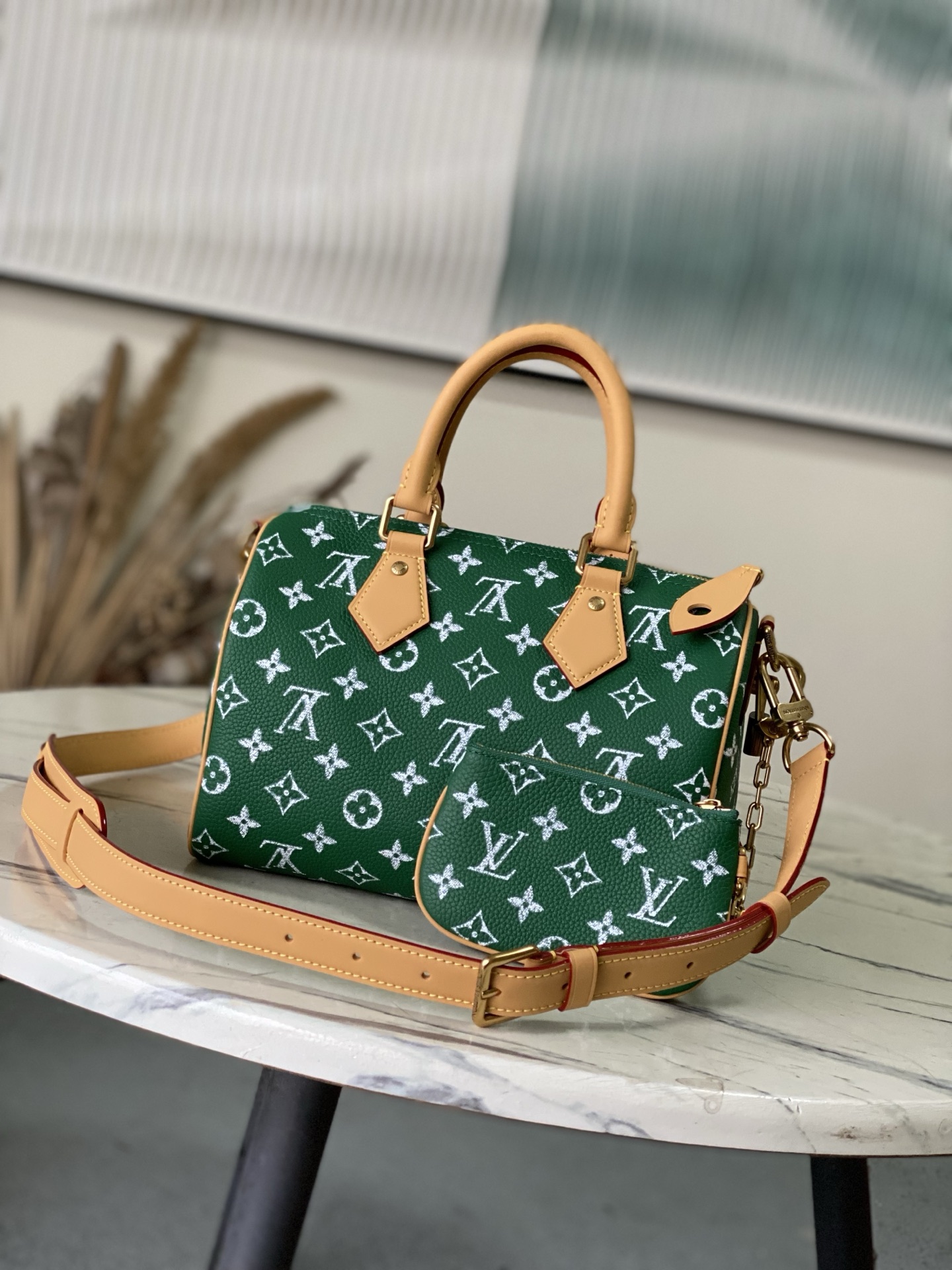 Louis Vuitton Basic Bag Cow Leather Green M-l-s