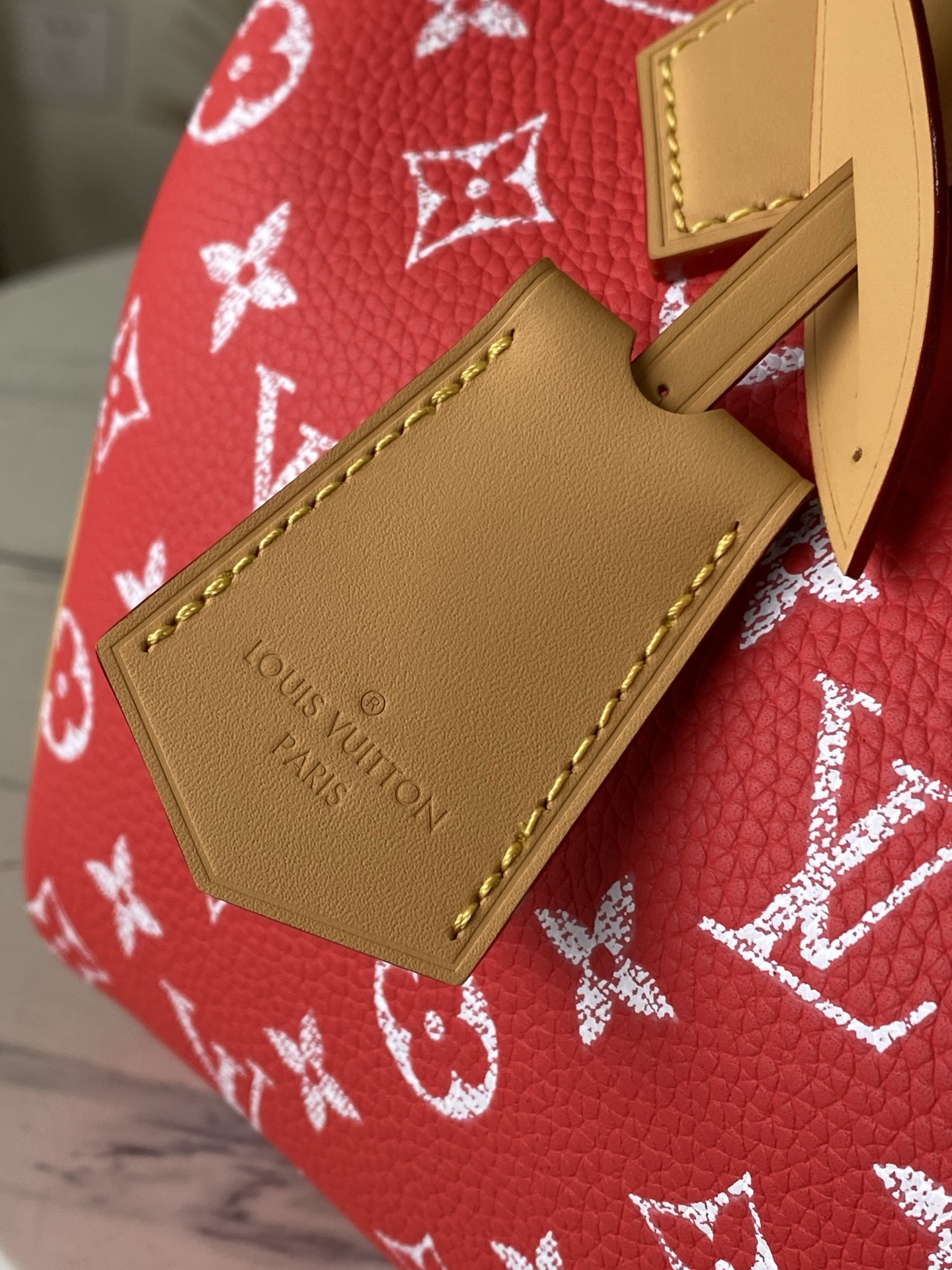 Louis Vuitton Basic Bag Cow Leather Red M-l-s