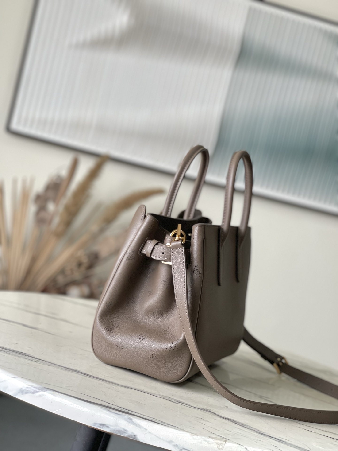 Louis Vuitton Basic Bag Cow Leather Gray M