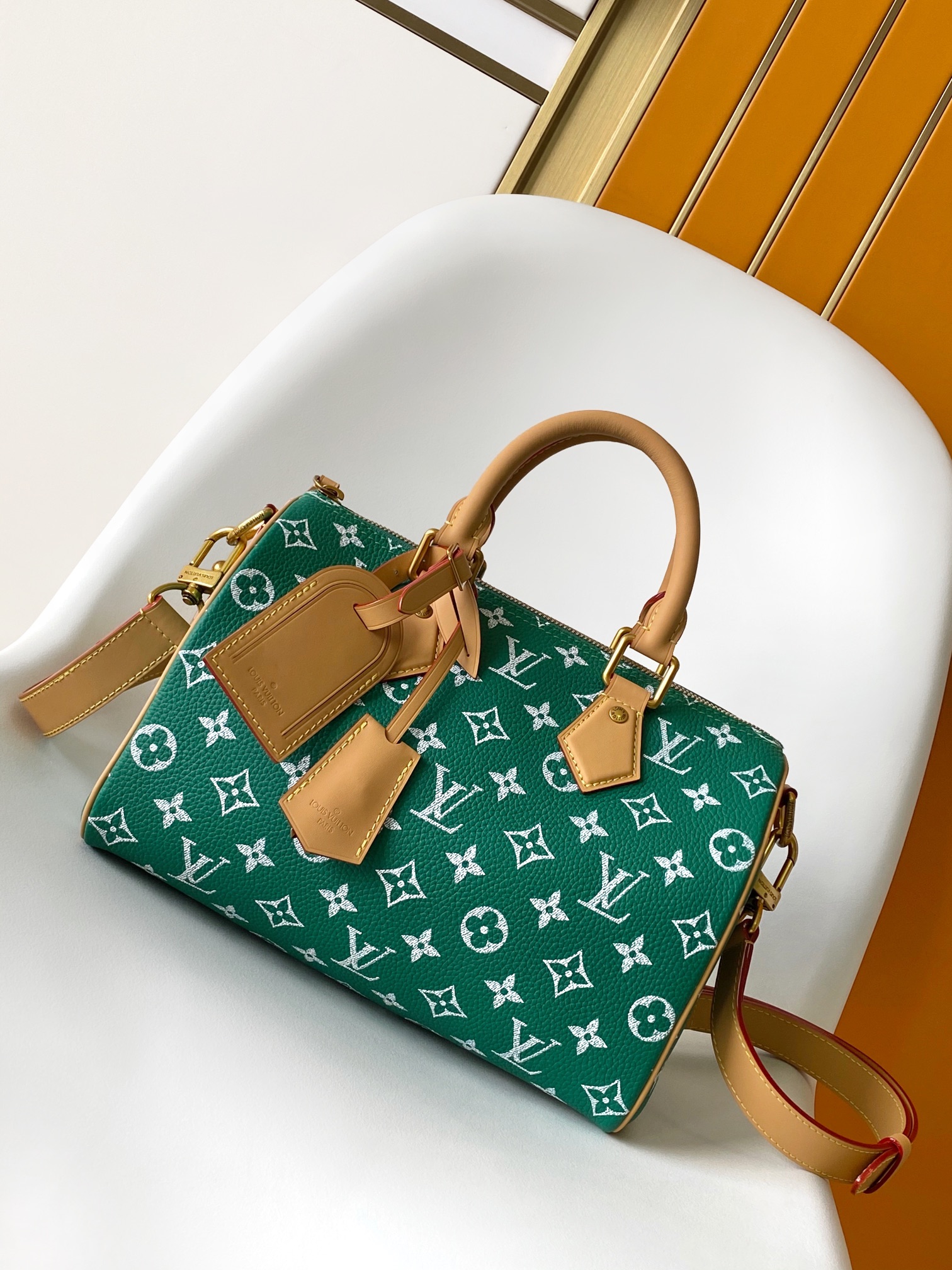 Louis Vuitton Basic Bag Cow Leather Green 15cm-m-l-s