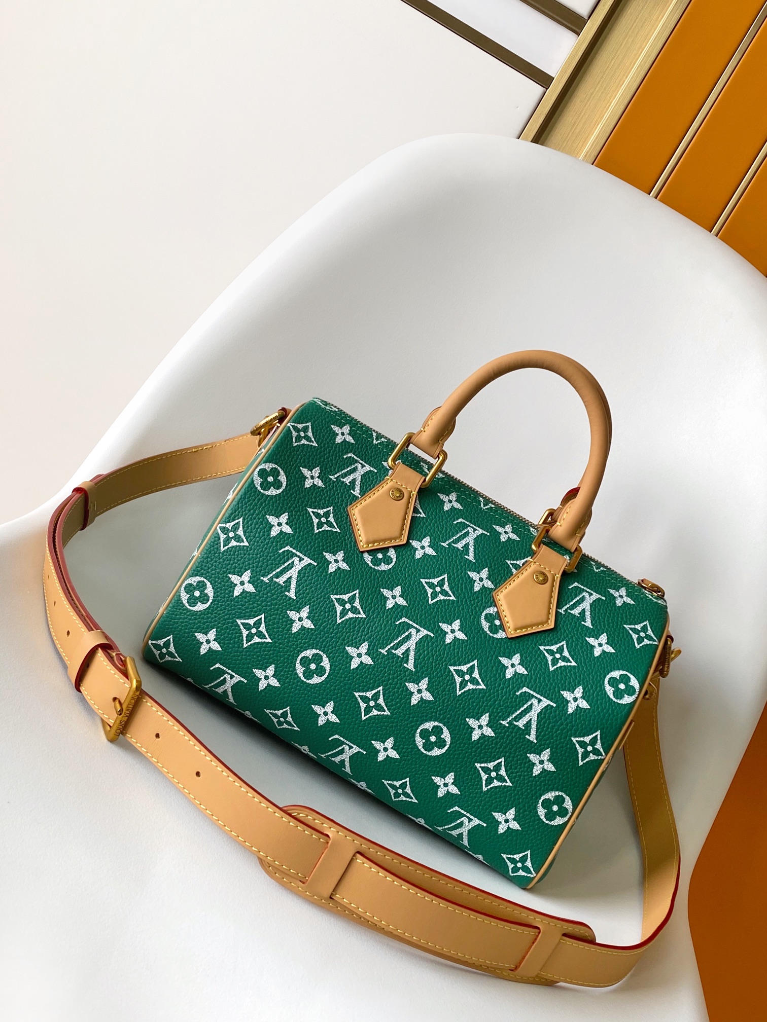 Louis Vuitton Basic Bag Cow Leather Green 15cm-m-l-s