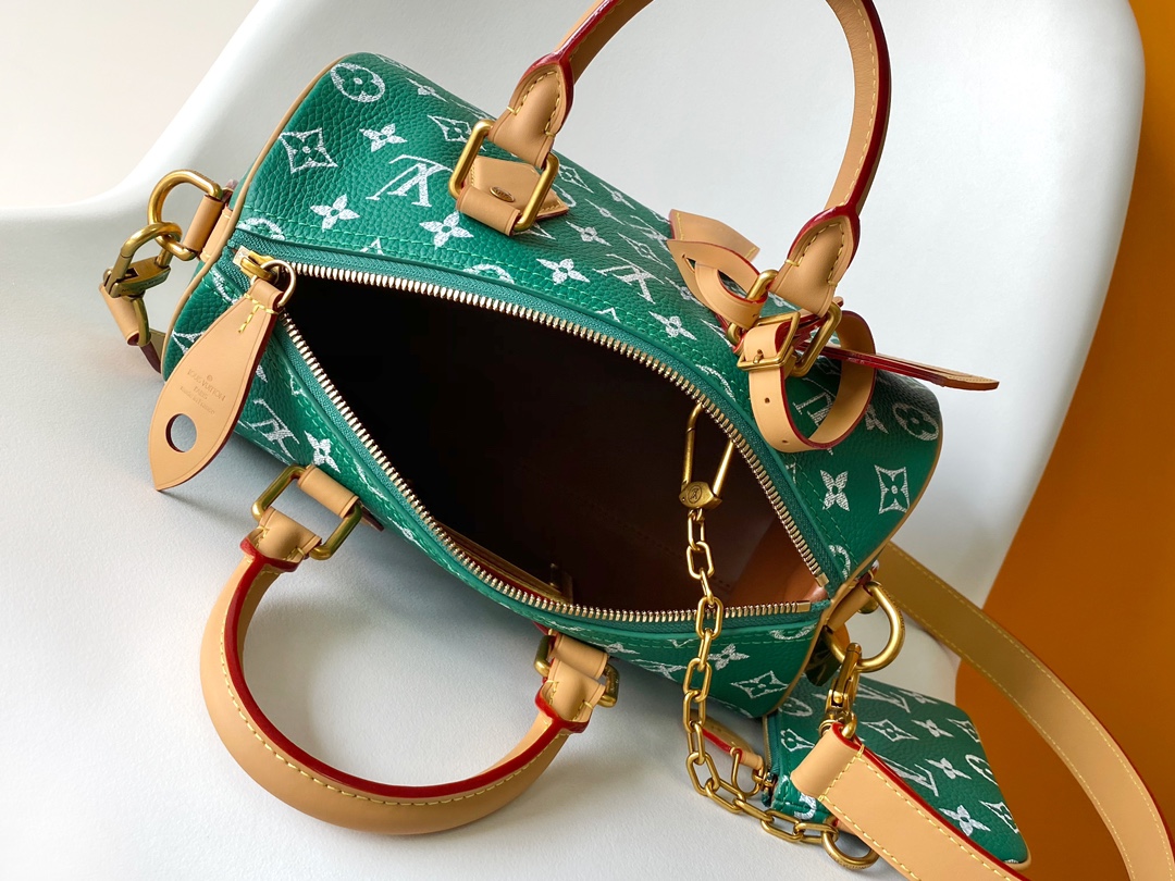 Louis Vuitton Basic Bag Cow Leather Green 15cm-m-l-s