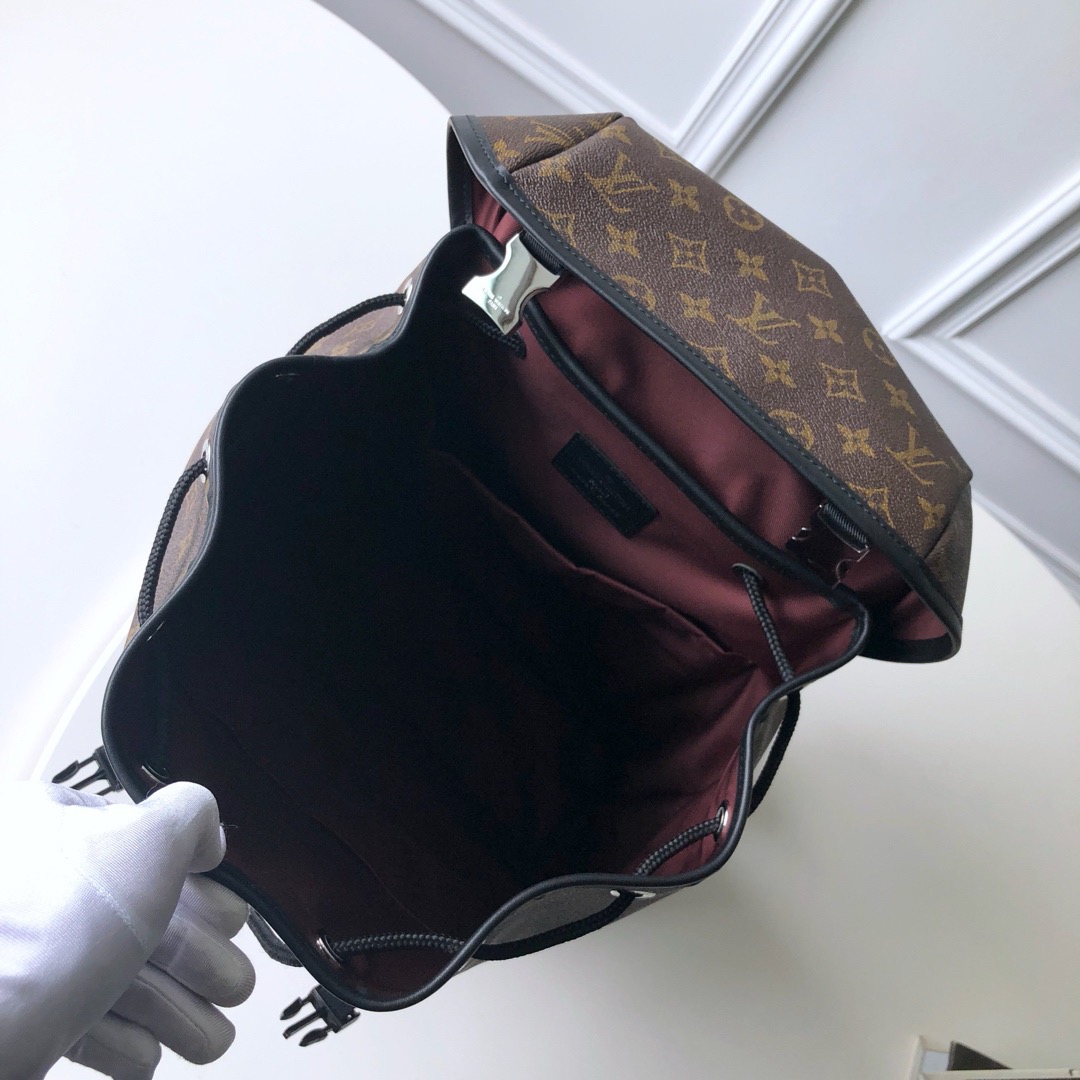 Louis Vuitton Backpack Cow Leather Silver M-20cm