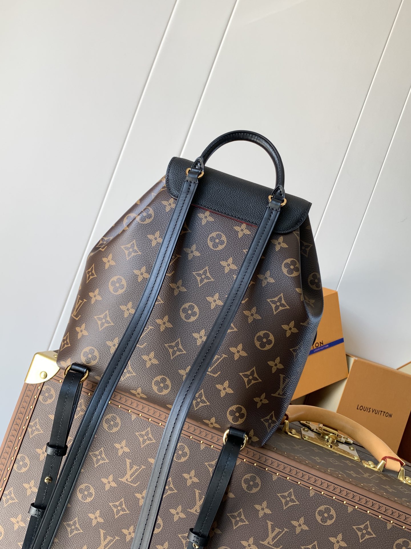 Louis Vuitton Backpack Cow Leather Black M-s