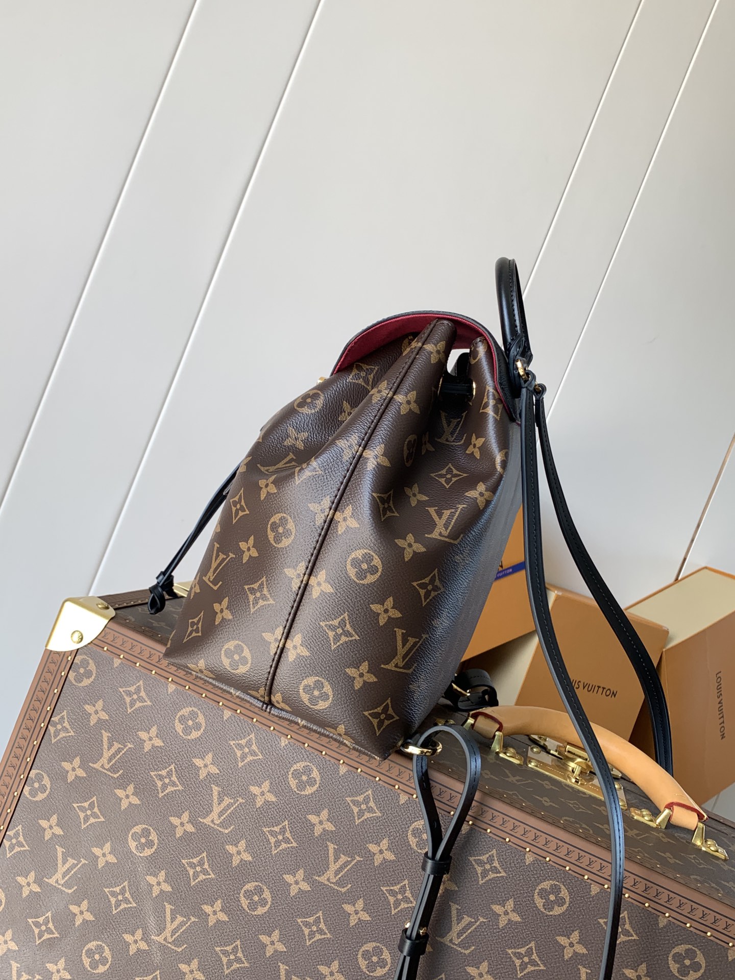 Louis Vuitton Backpack Cow Leather Black M-s