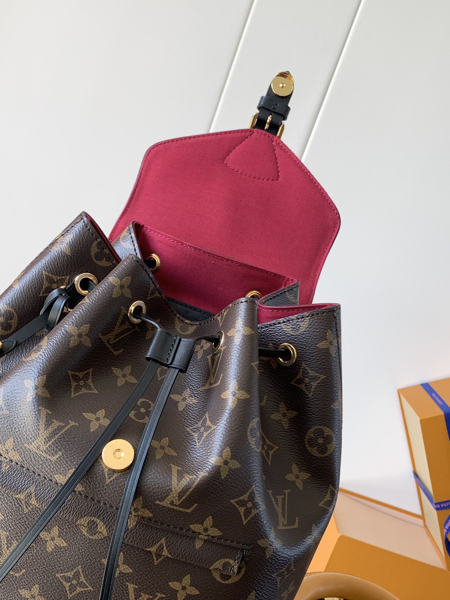 Louis Vuitton Backpack Cow Leather Black M-s