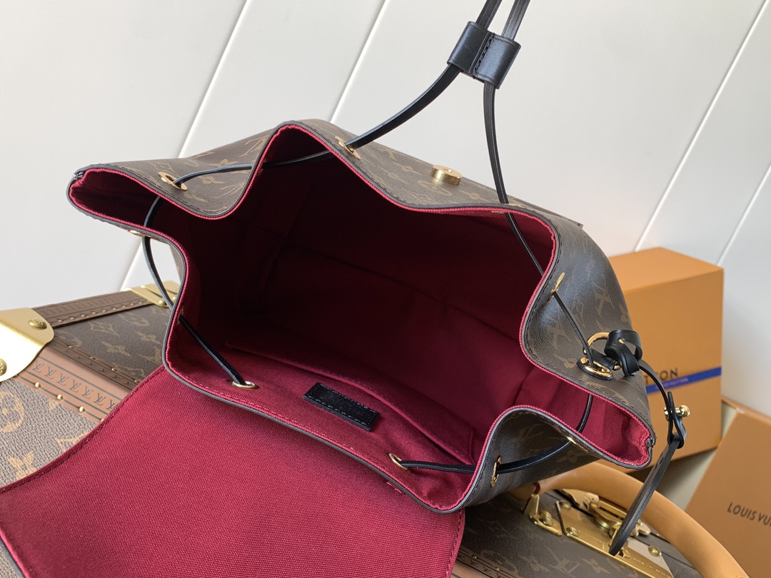 Louis Vuitton Backpack Cow Leather Black M-s