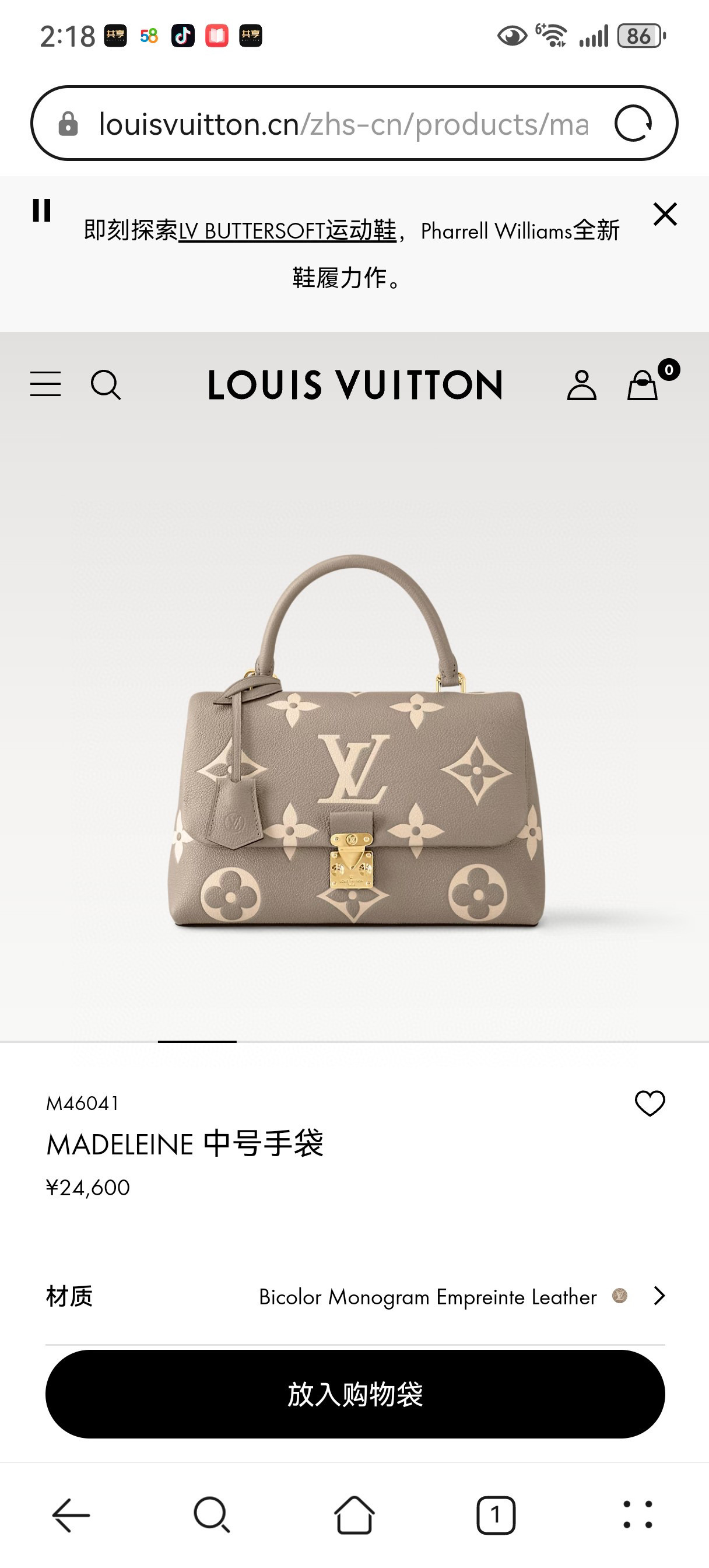 Louis Vuitton Basic Bag Cow Leather Black M-l-s