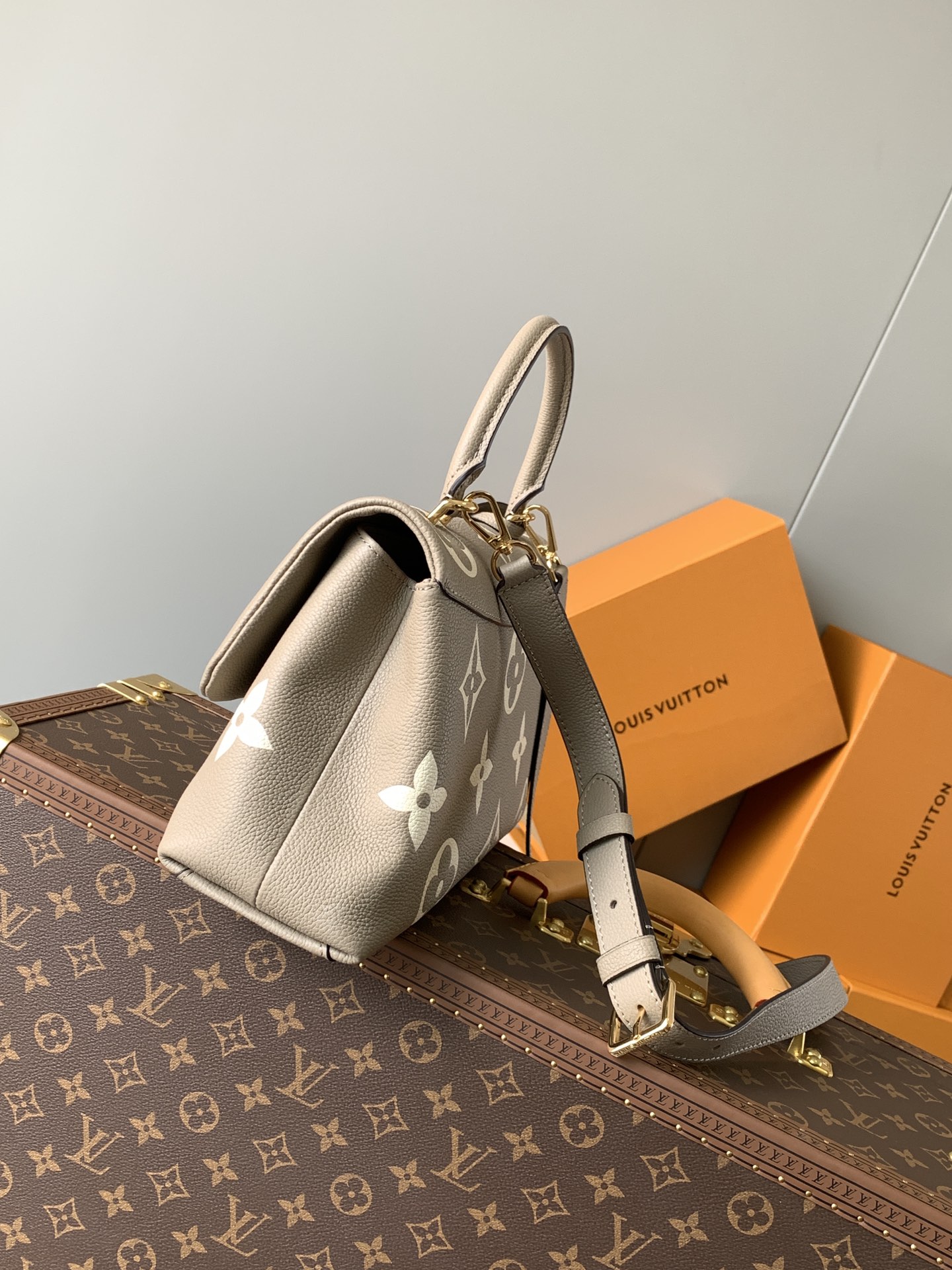 Louis Vuitton Basic Bag Cow Leather Black M-l-s