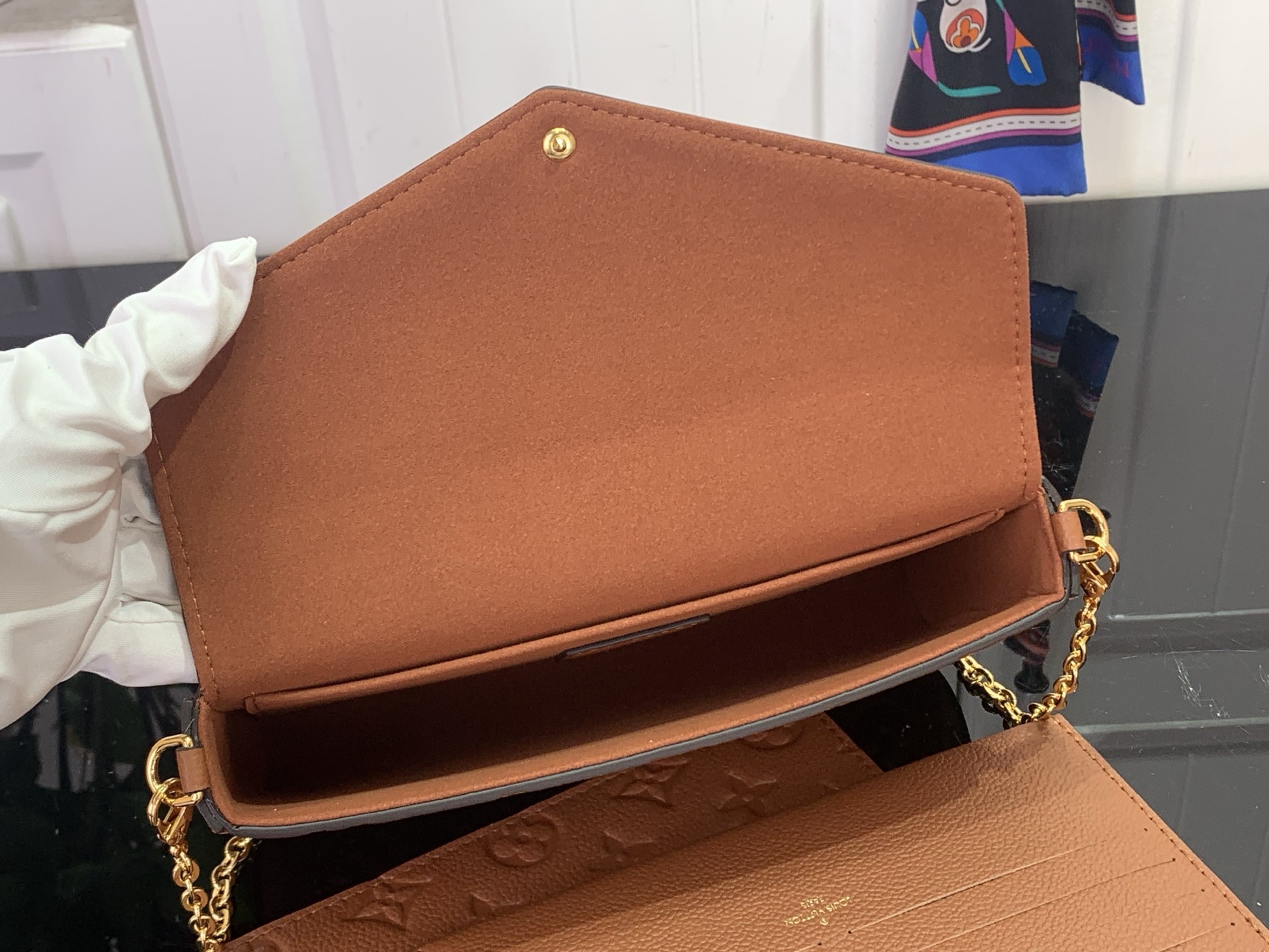 Louis Vuitton Clutch Bag Brown M-l