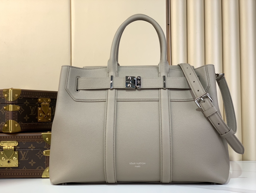 Tote Bag Cow Leather Black M-l-s