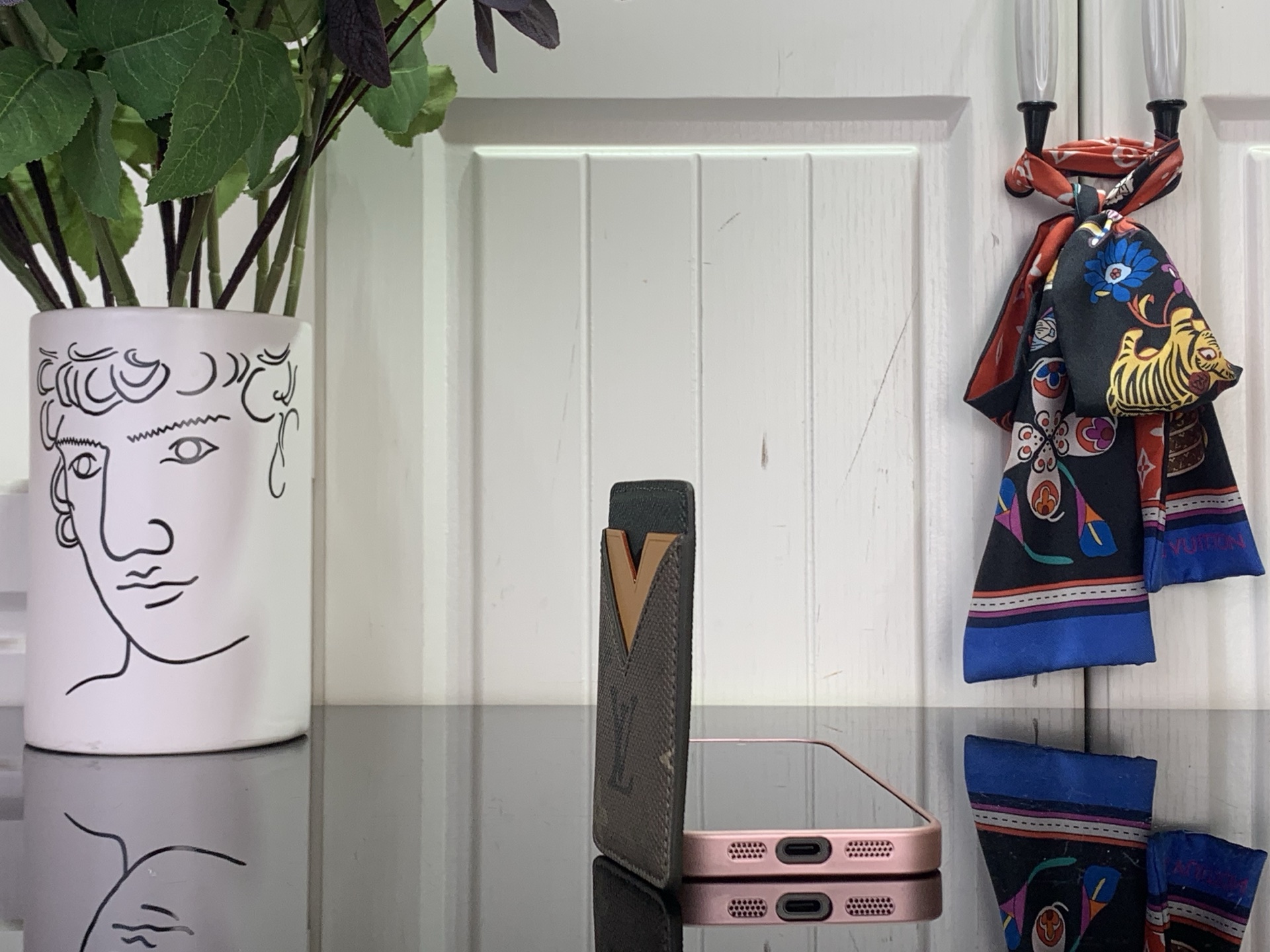 Louis Vuitton Basic Bag Cow Leather Green M-l-s