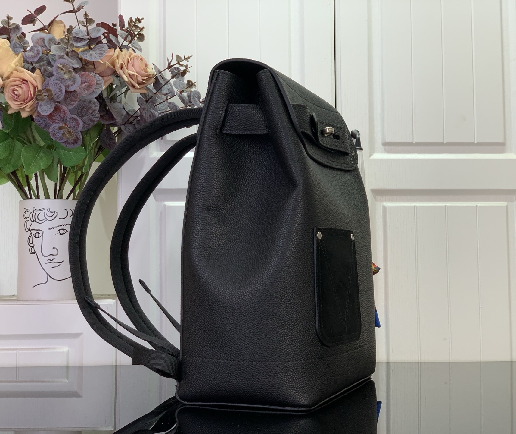 Backpack Cow Leather Black M-l-s