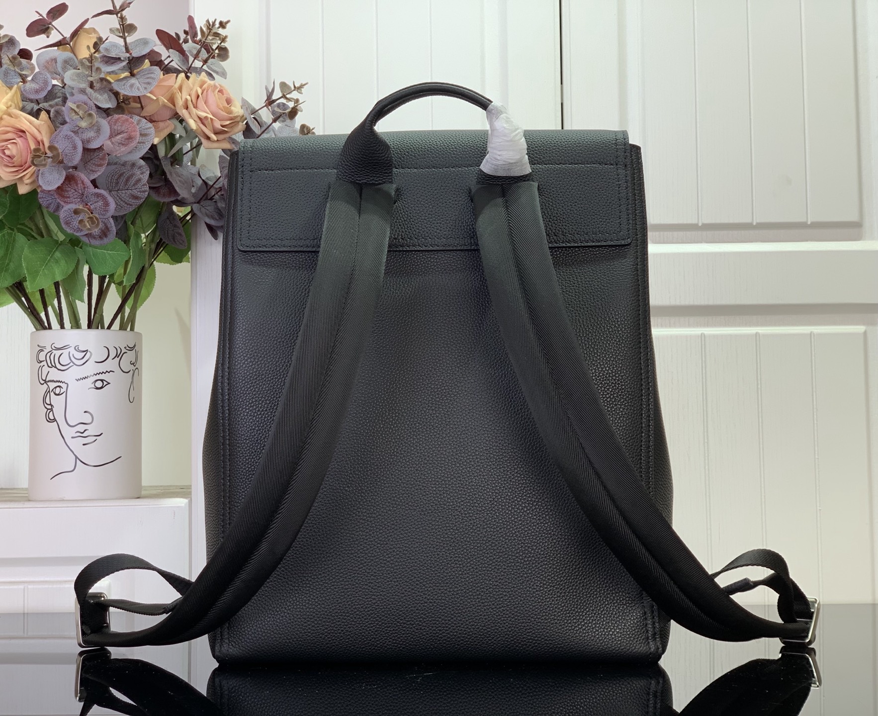 Backpack Cow Leather Black M-l-s