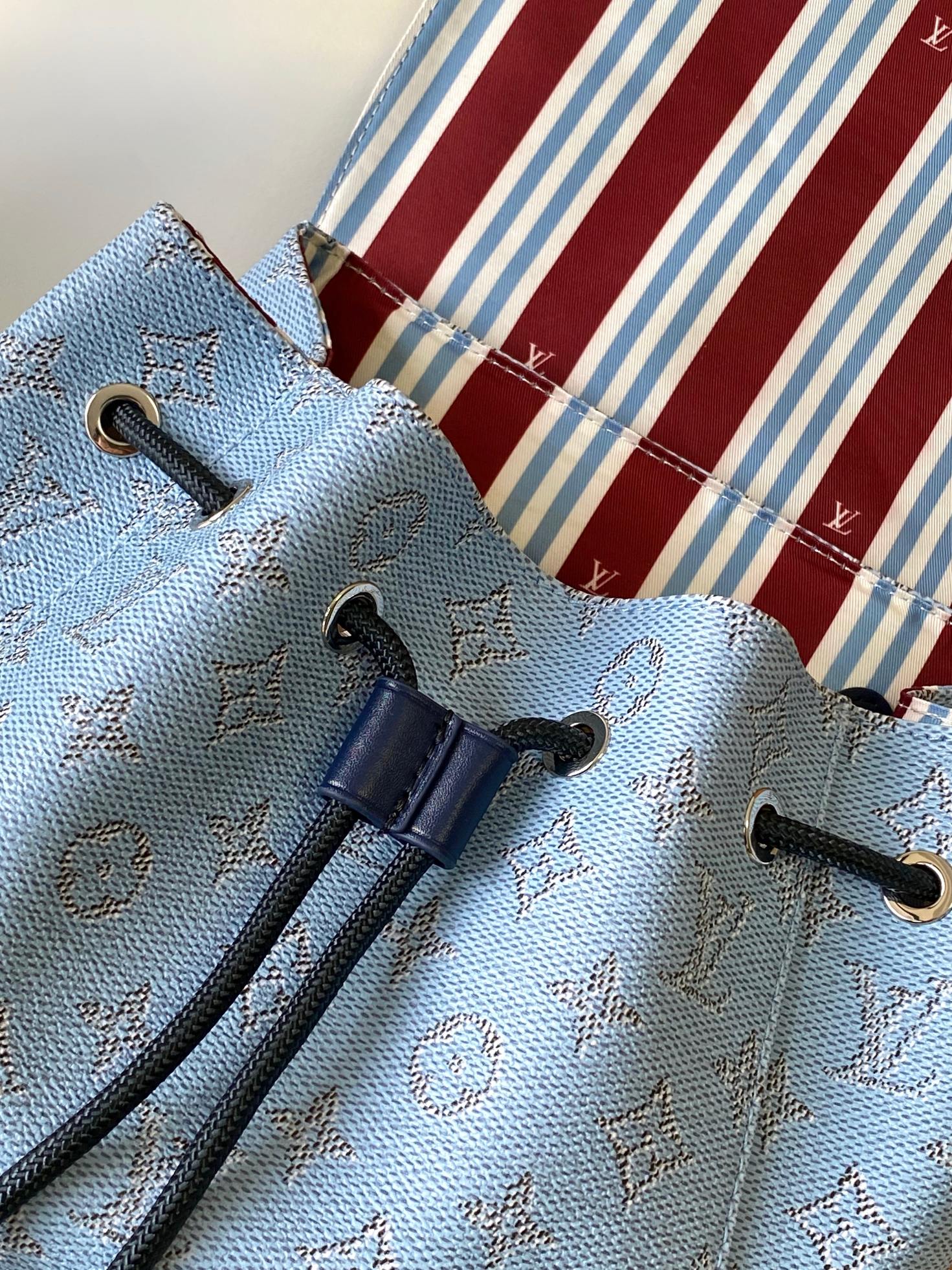 Louis Vuitton Backpack Canvas Blue M-s