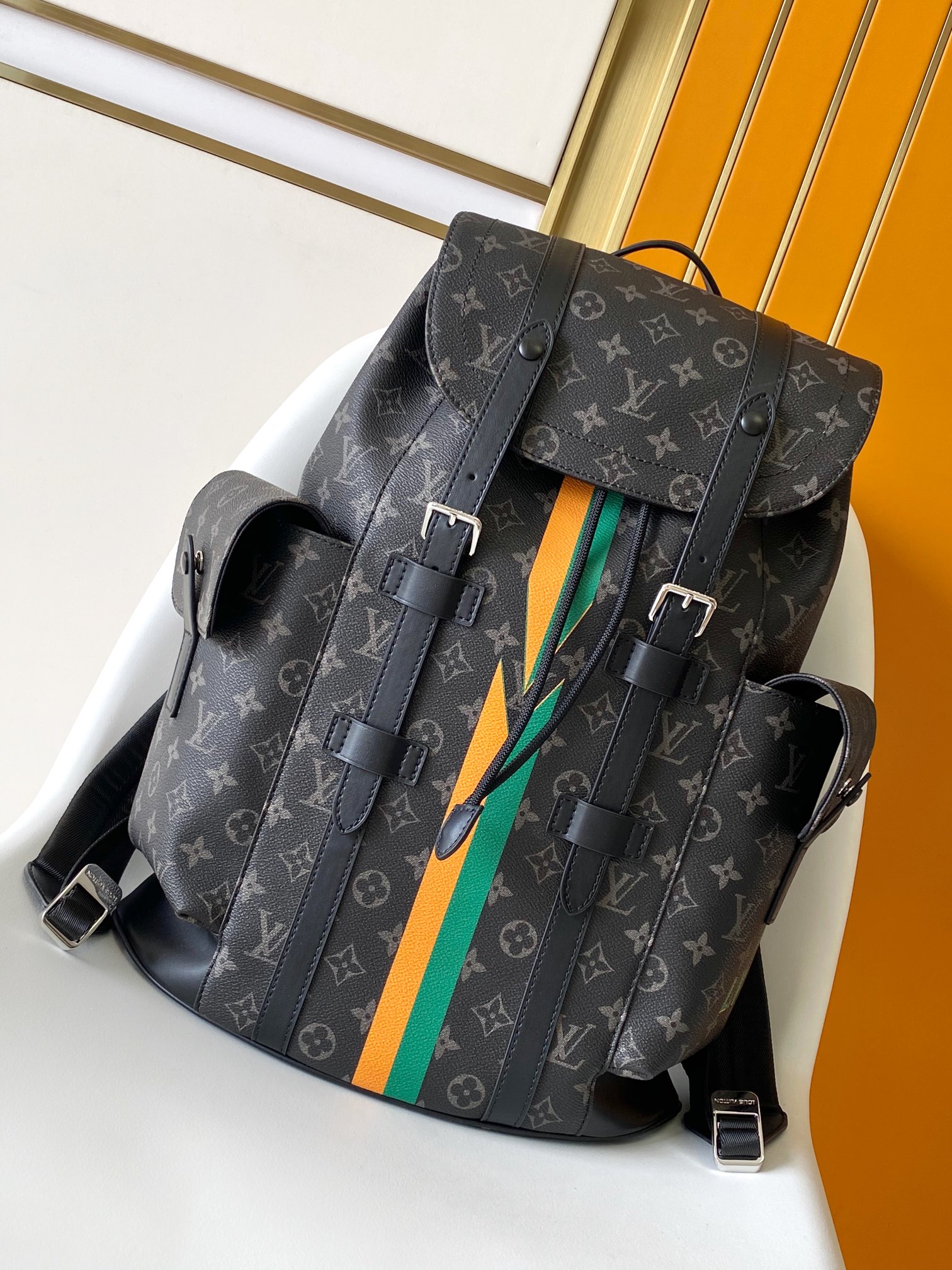 Louis Vuitton Backpack Canvas Blue M-s