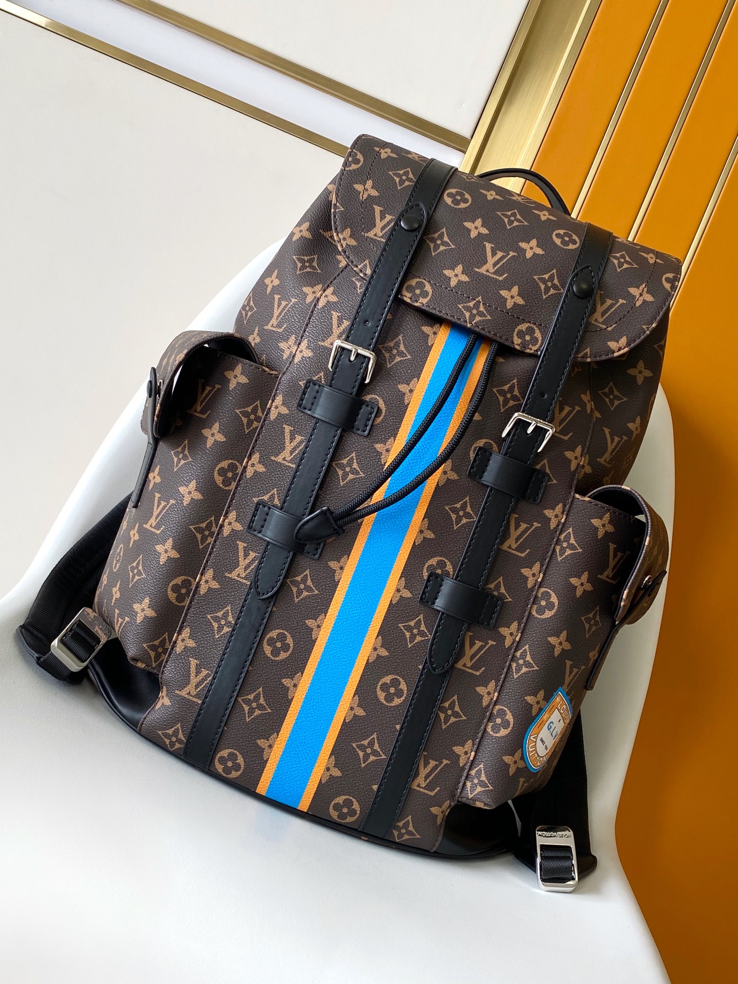 Louis Vuitton Backpack Canvas Blue M-s