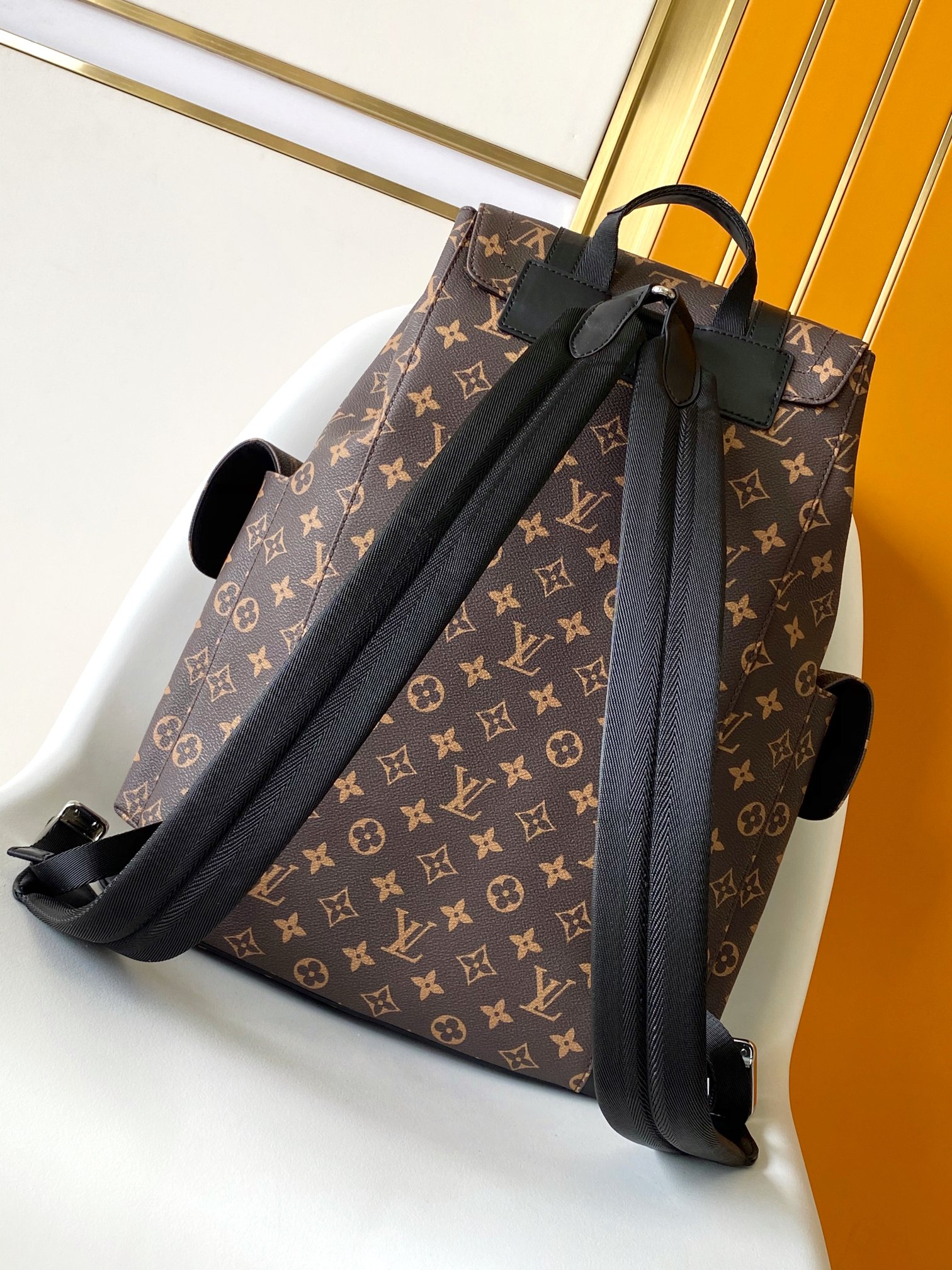 Louis Vuitton Backpack Canvas Blue M-s