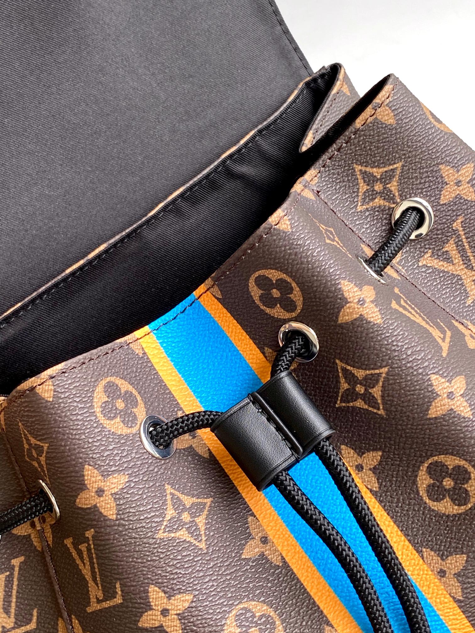 Louis Vuitton Backpack Canvas Blue M-s