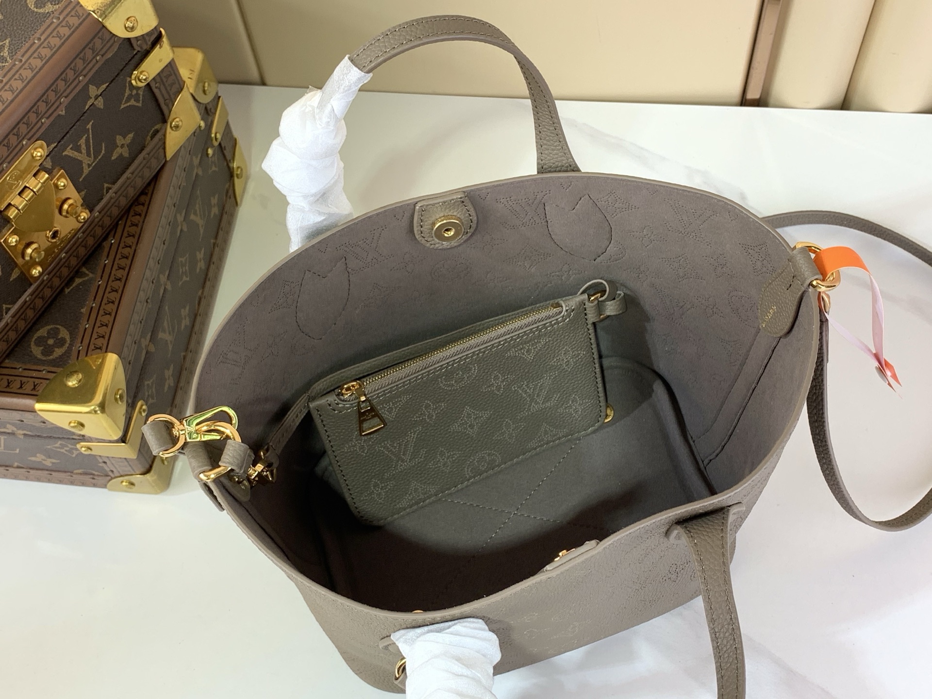 Tote Bag Cow Leather Green M-l-s