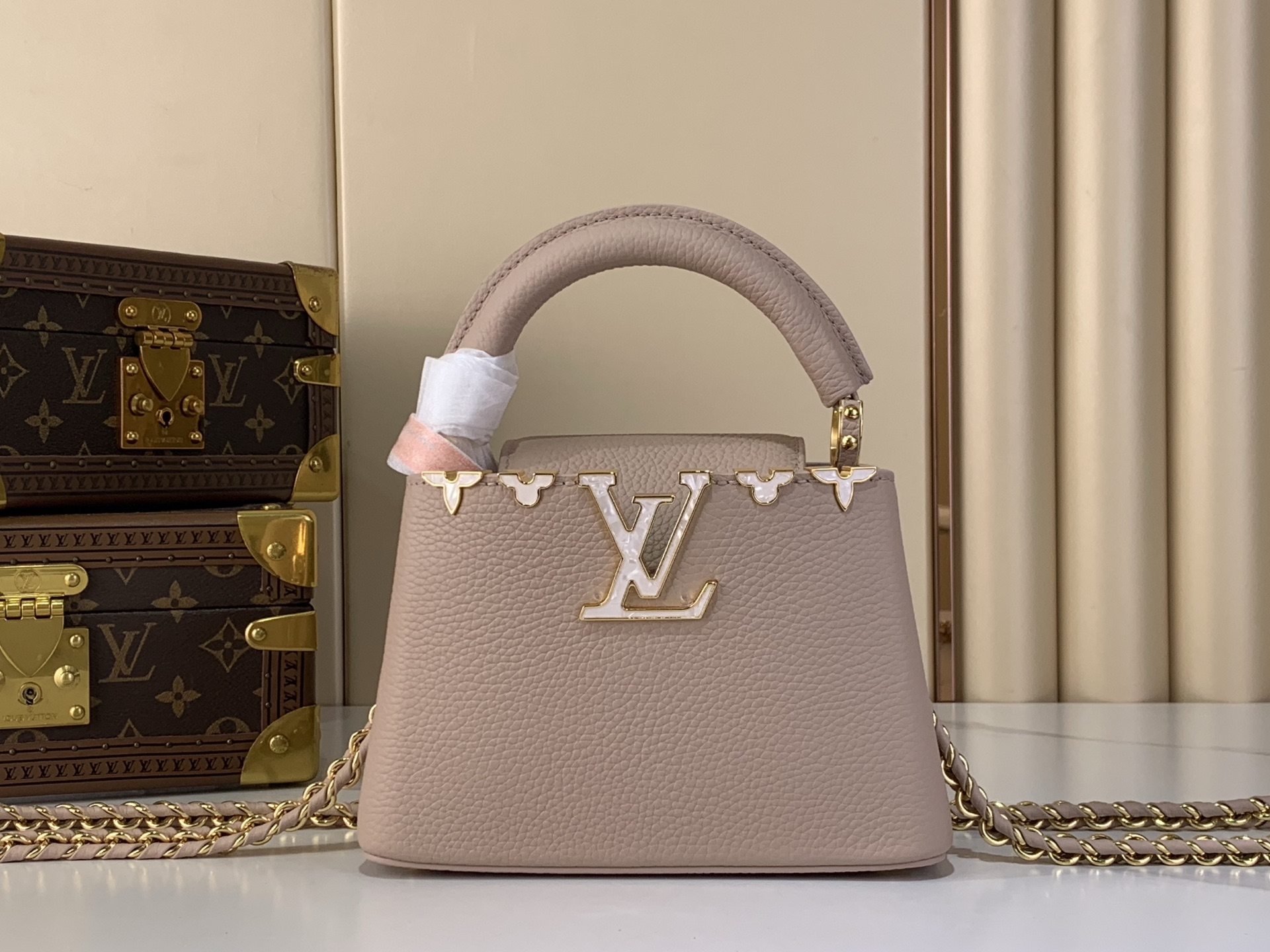 Louis Vuitton Basic Bag Cow Leather Gray M-l-s