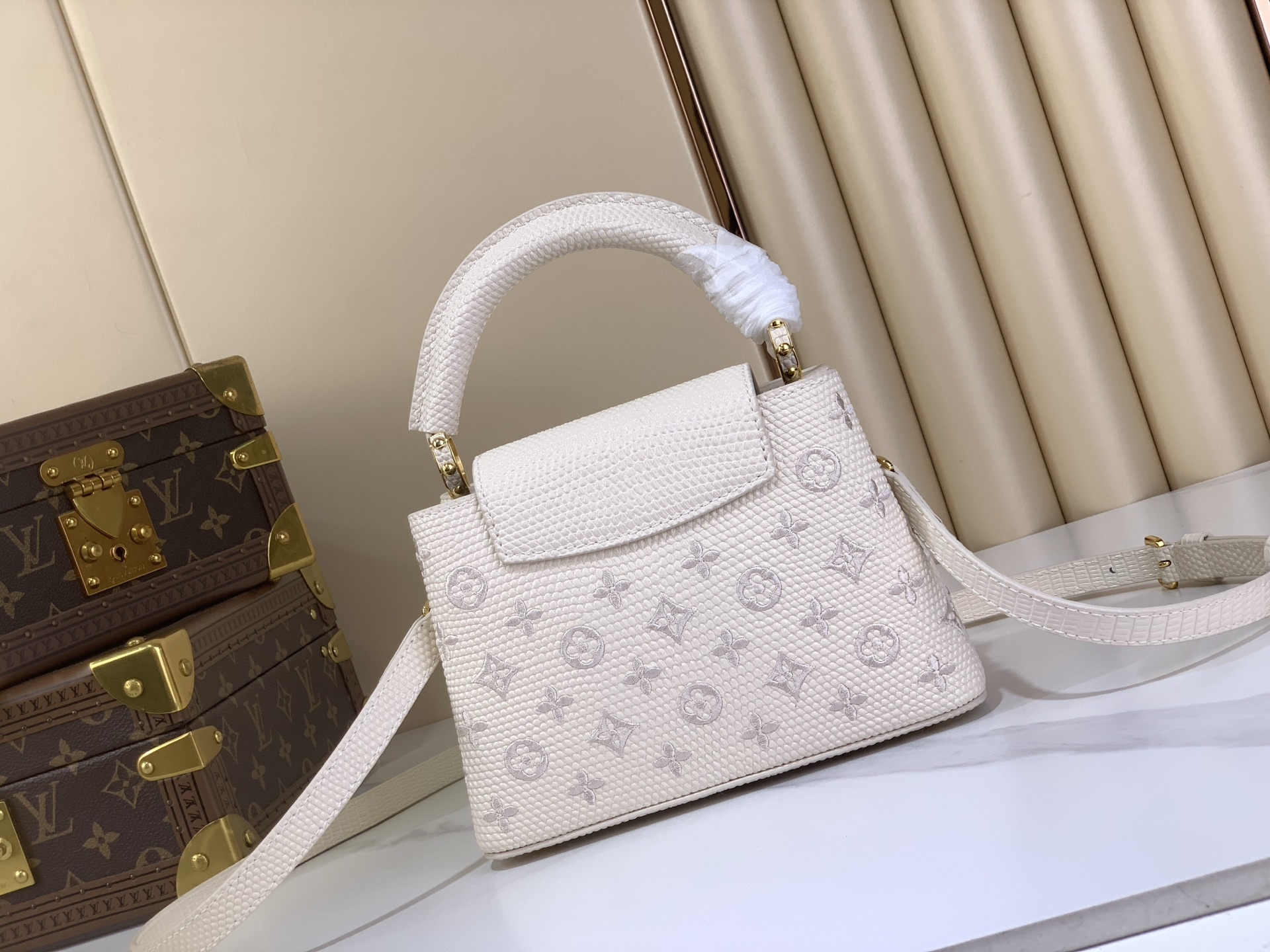 Louis Vuitton Basic Bag Cow Leather White M-l-s