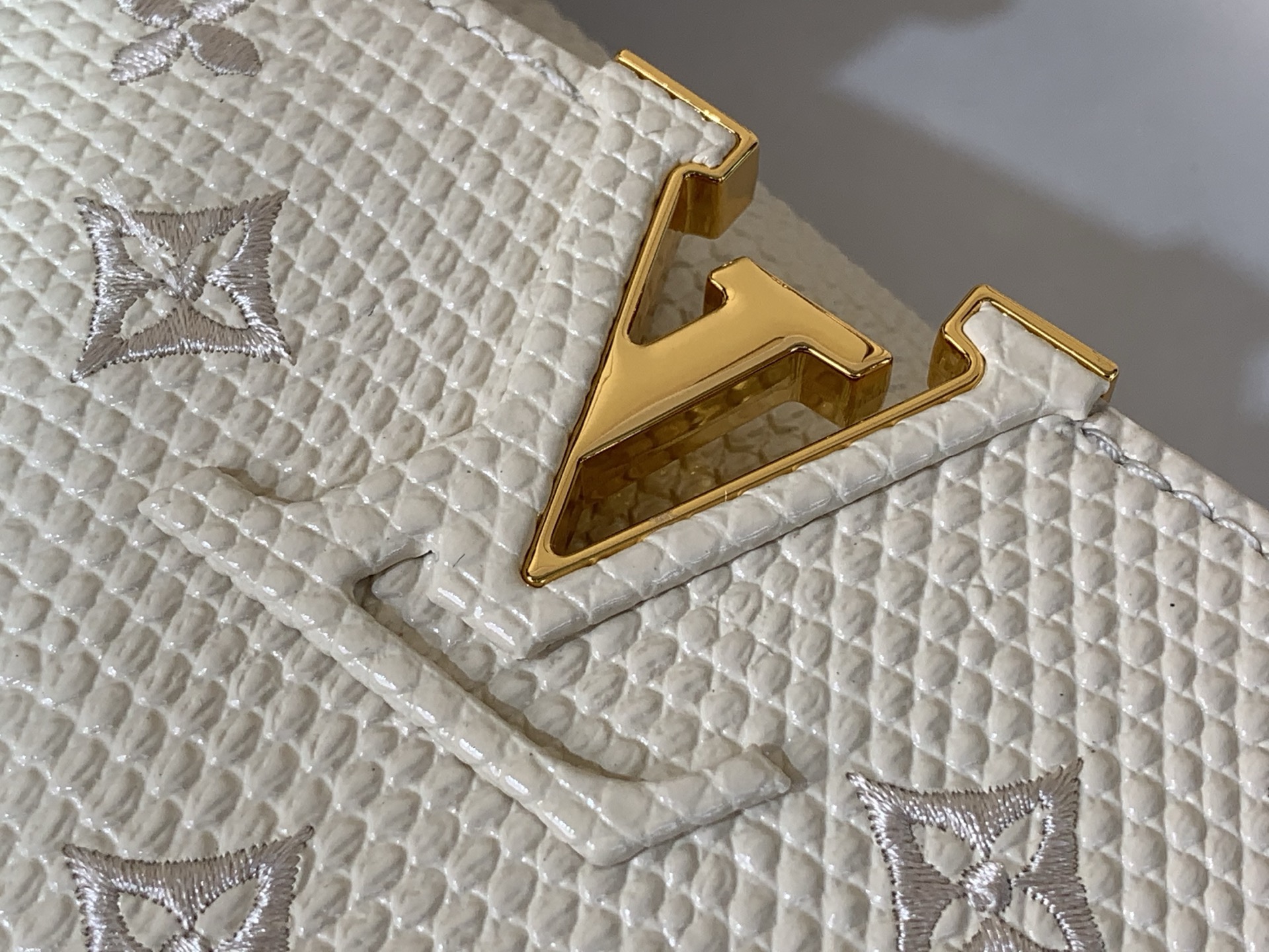 Louis Vuitton Basic Bag Cow Leather White M-l-s