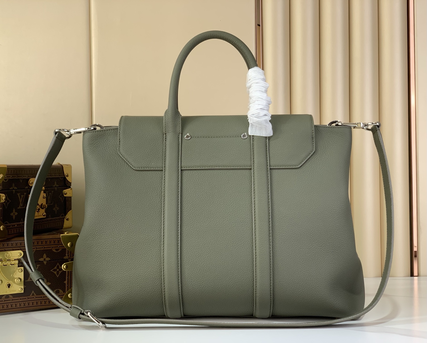Tote Bag Cow Leather Black M-l-s