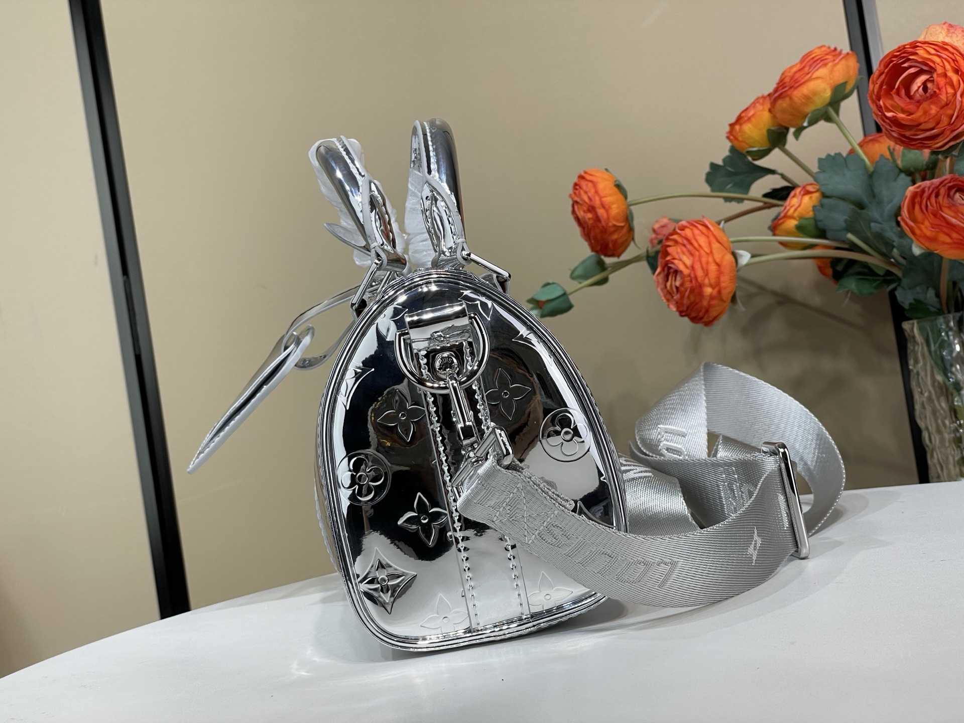 Louis Vuitton Basic Bag Canvas Silver M-l