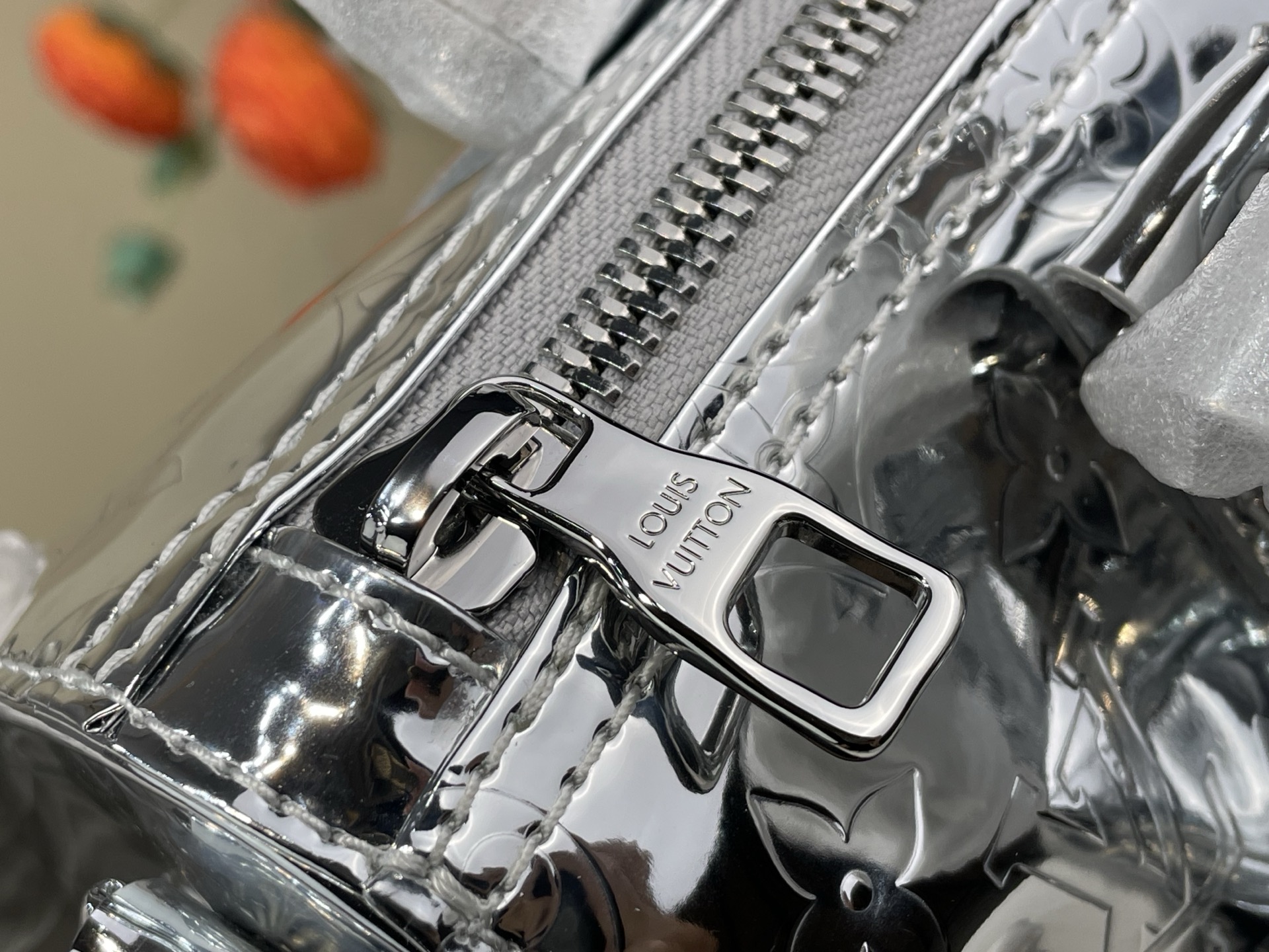 Louis Vuitton Basic Bag Canvas Silver M-l