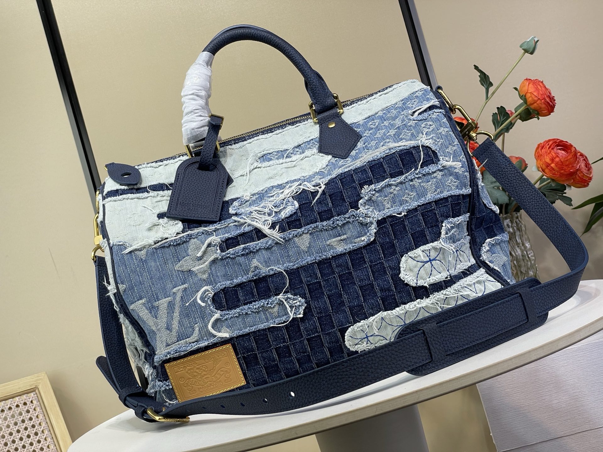 Louis Vuitton Basic Bag Cow Leather Gold M-l-s