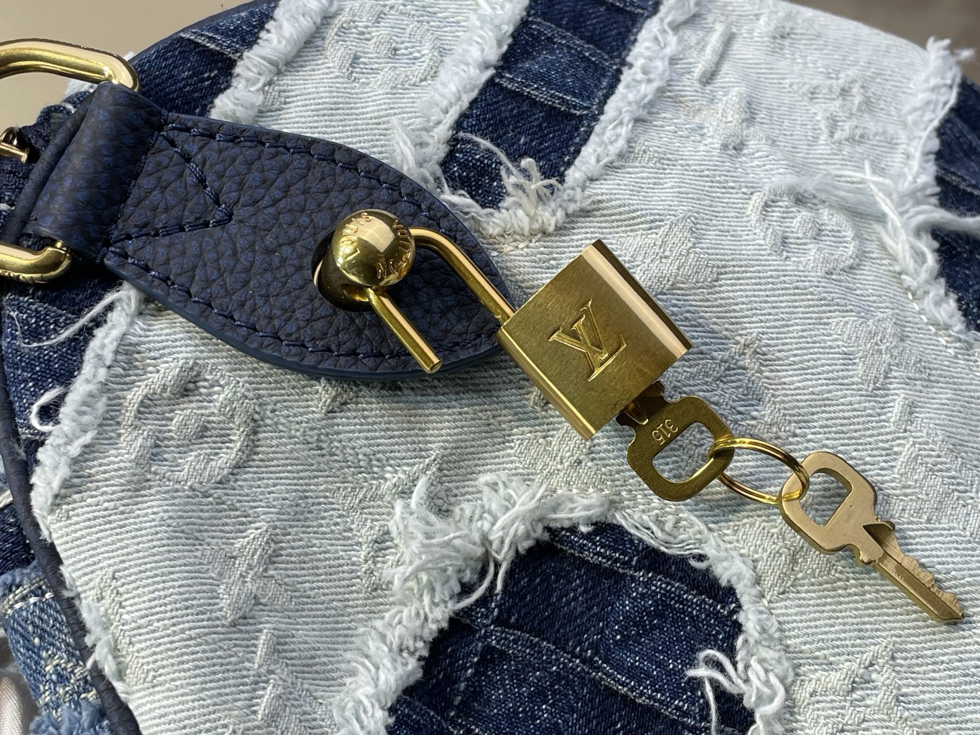 Louis Vuitton Basic Bag Cow Leather Gold M-l-s