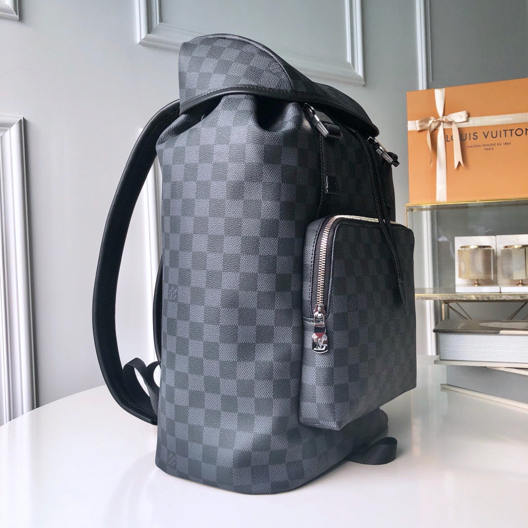 Louis Vuitton Backpack Cow Leather Silver 20cm