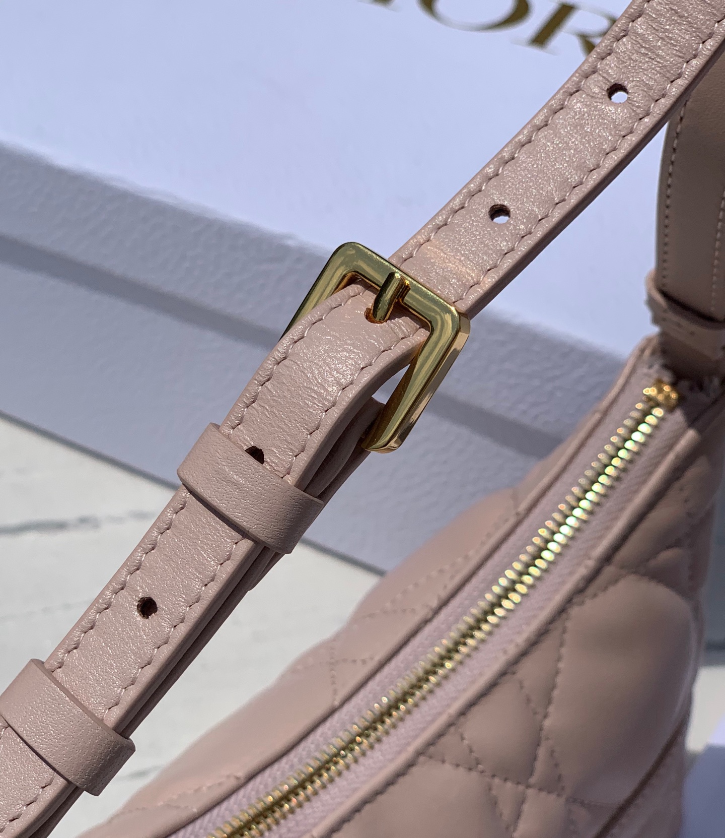 Dior Basic Bag Sheepskin Gold M-s