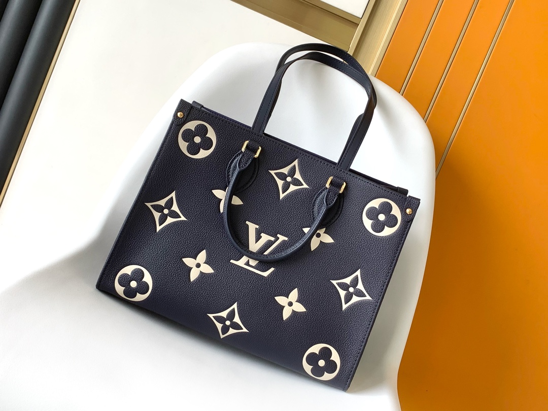 Louis Vuitton Basic Bag Cow Leather Blue M-13cm-s