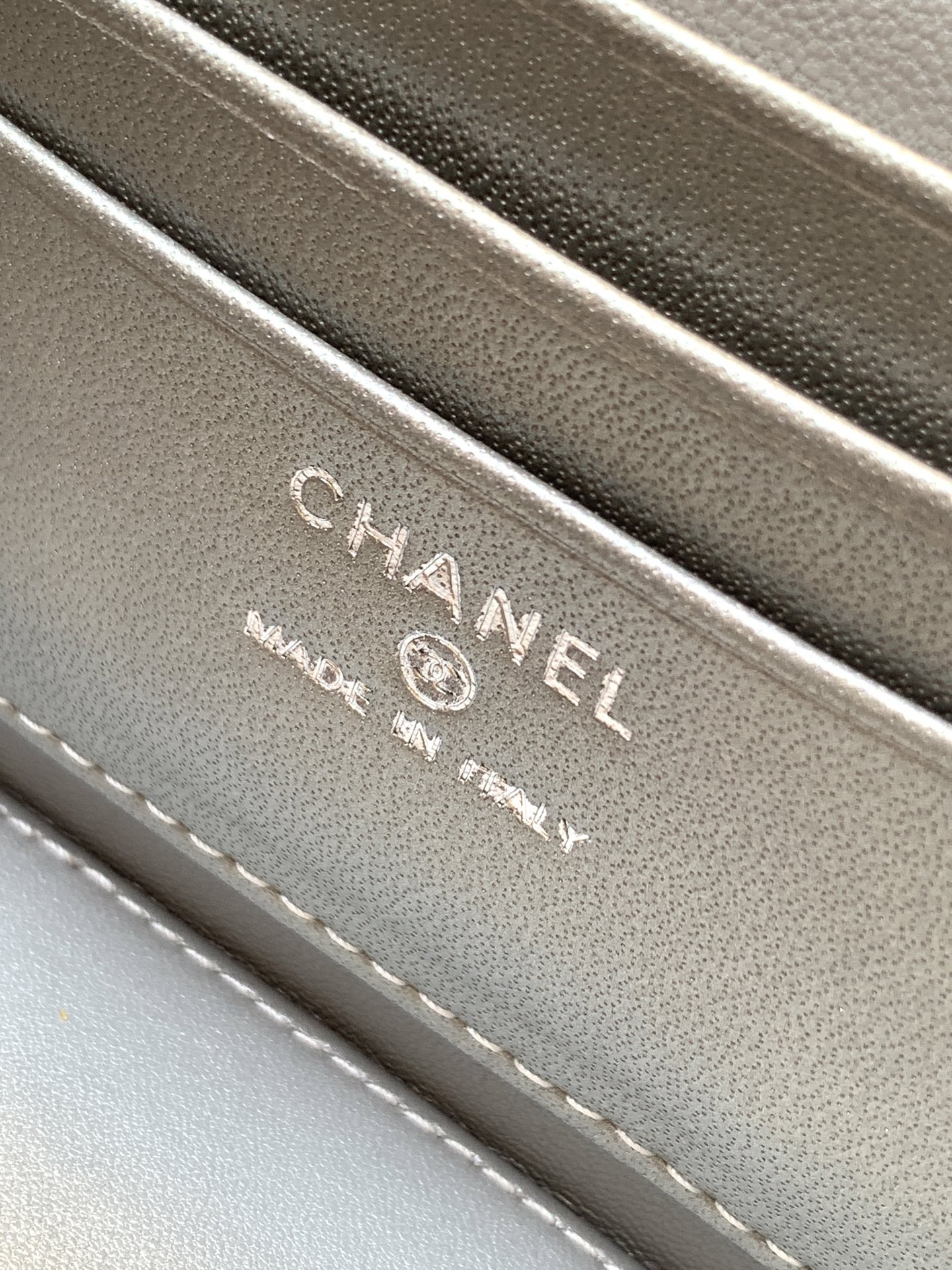 Chanel Basic Bag Cow Leather Silver M-l