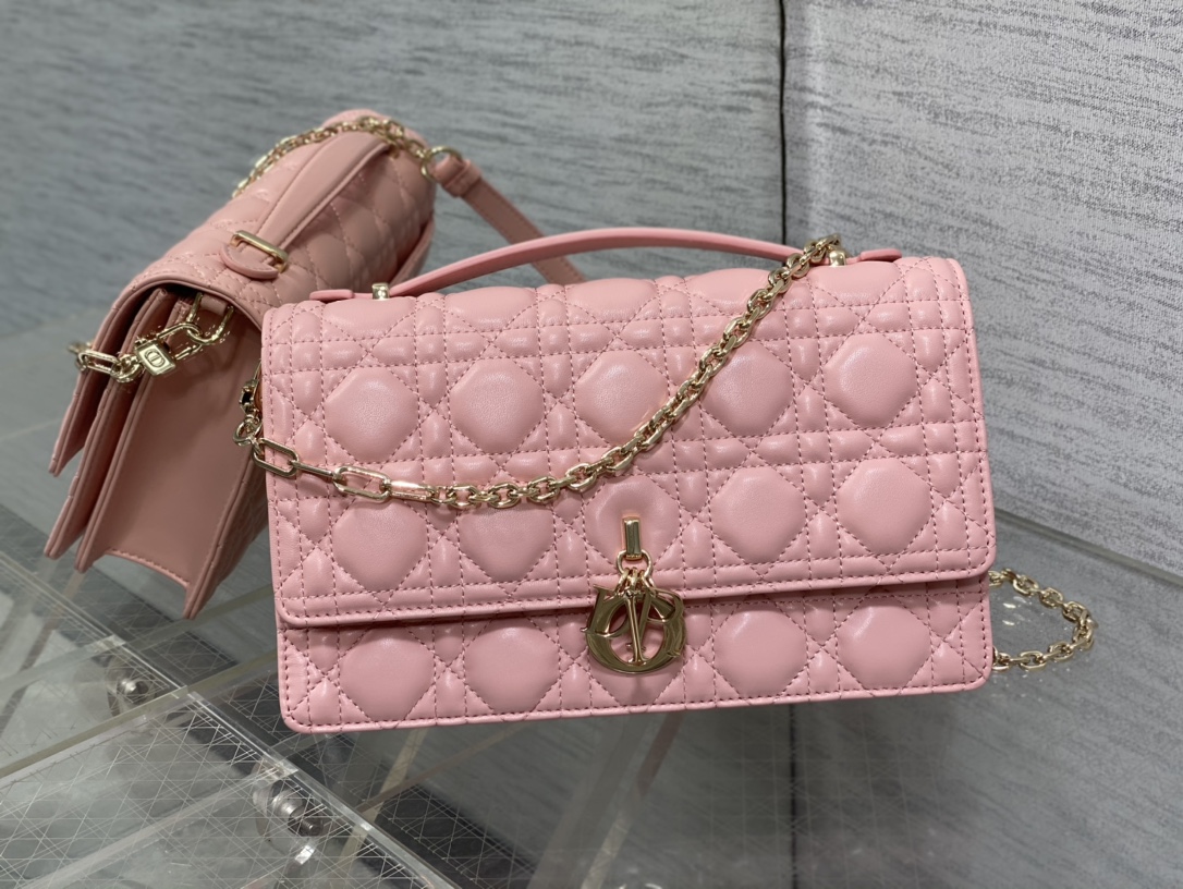 Clutch Bag Sheepskin Pink S-14cm