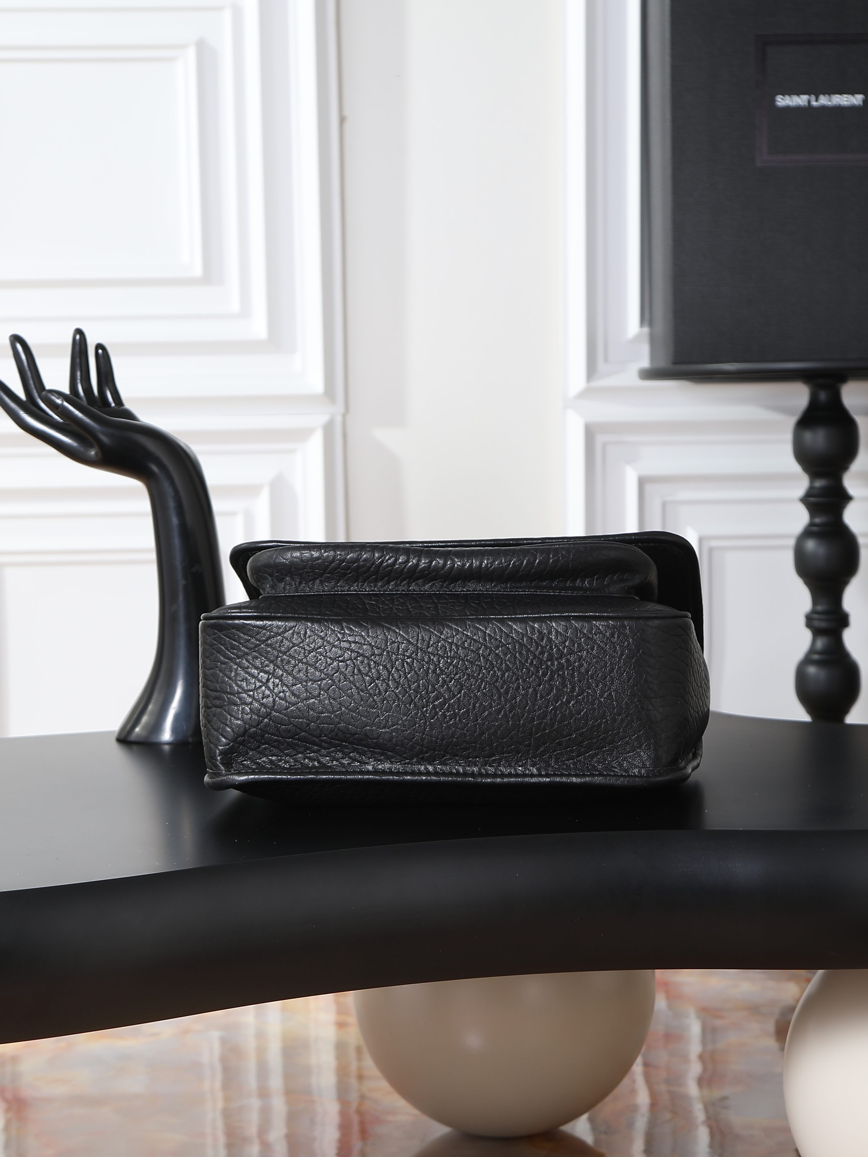 Basic Bag Sheepskin Black Large Capacity M-28cm