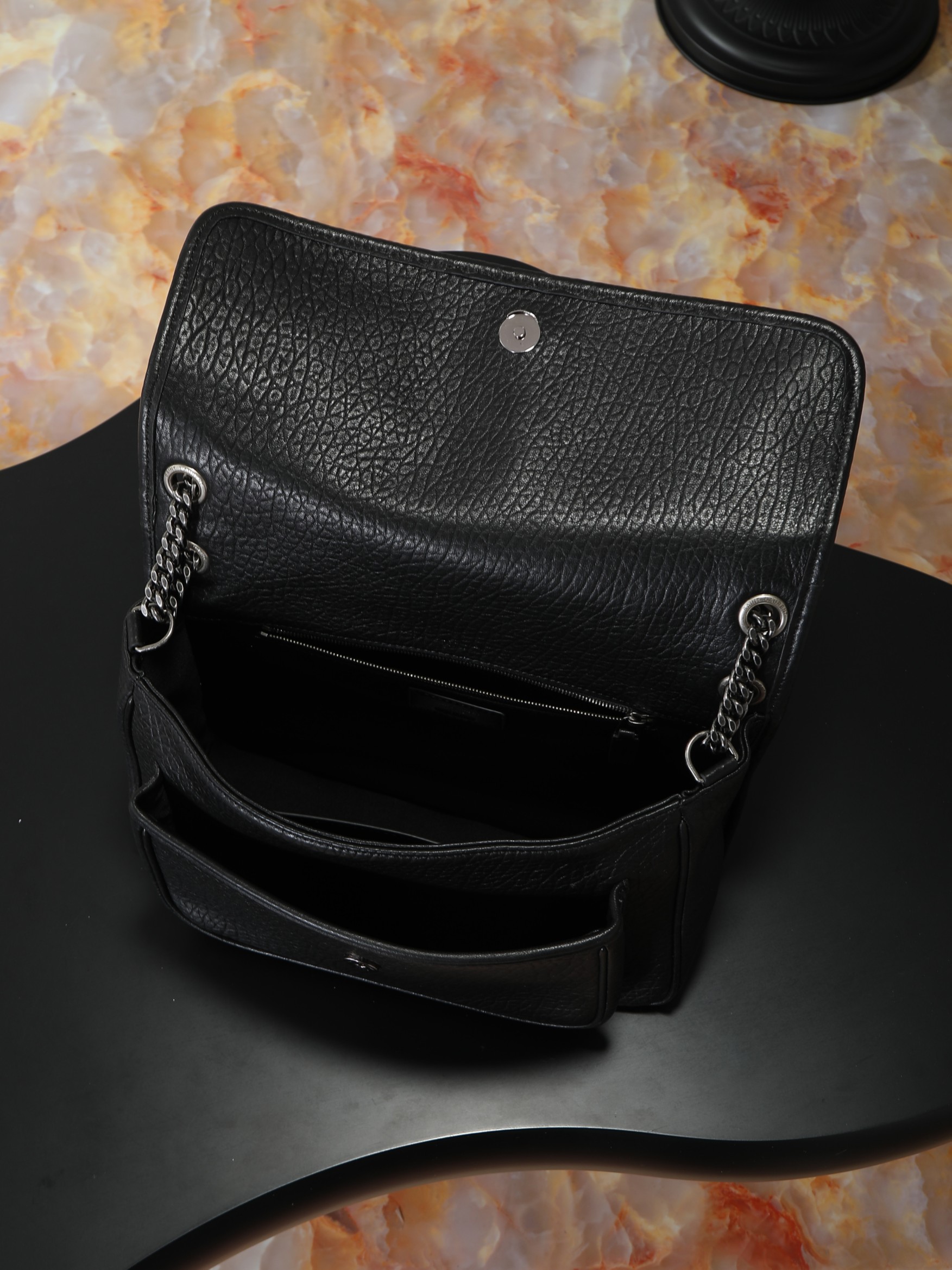 Basic Bag Sheepskin Black Large Capacity M-32cm