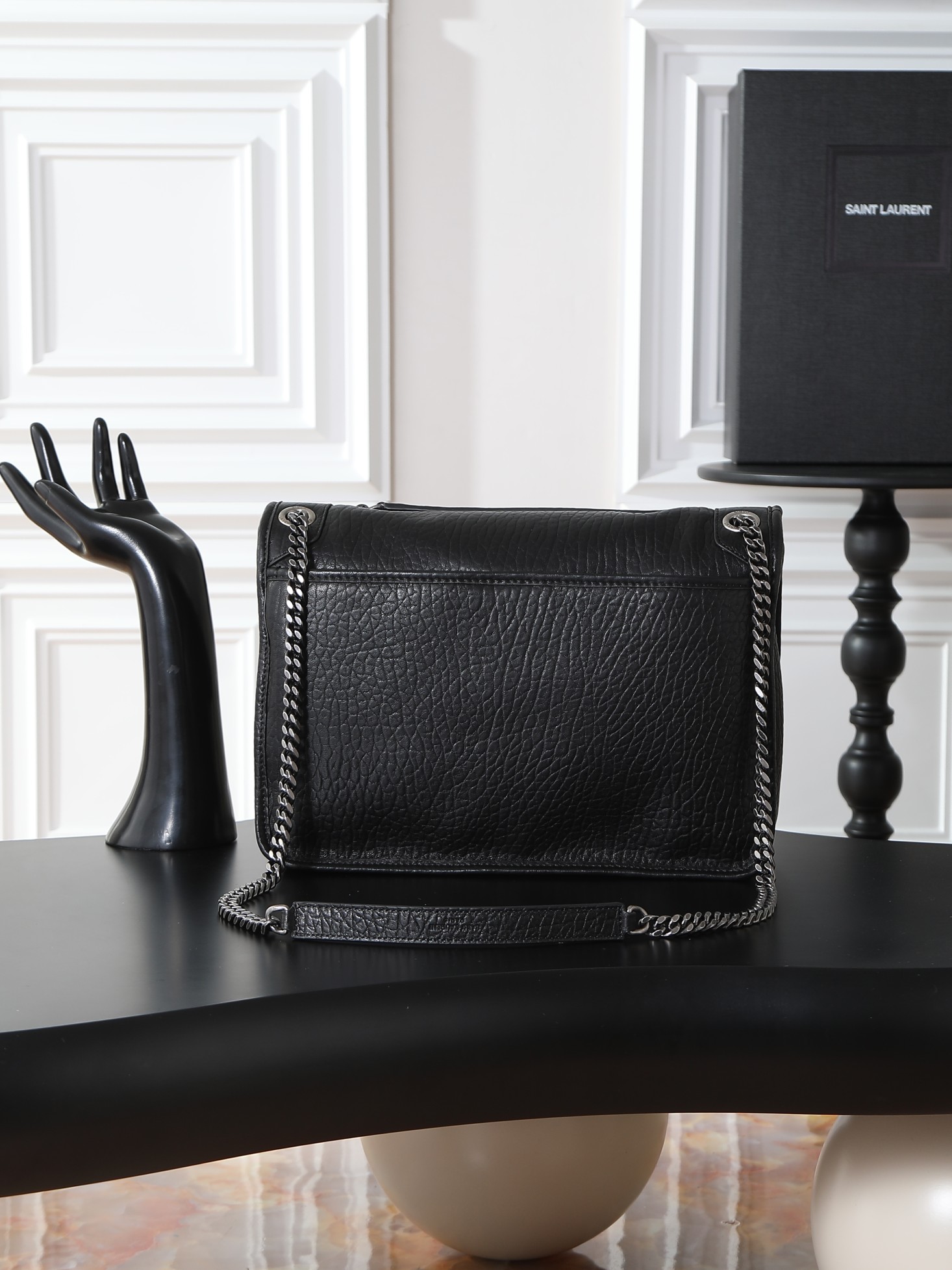 Basic Bag Sheepskin Black Large Capacity M-32cm