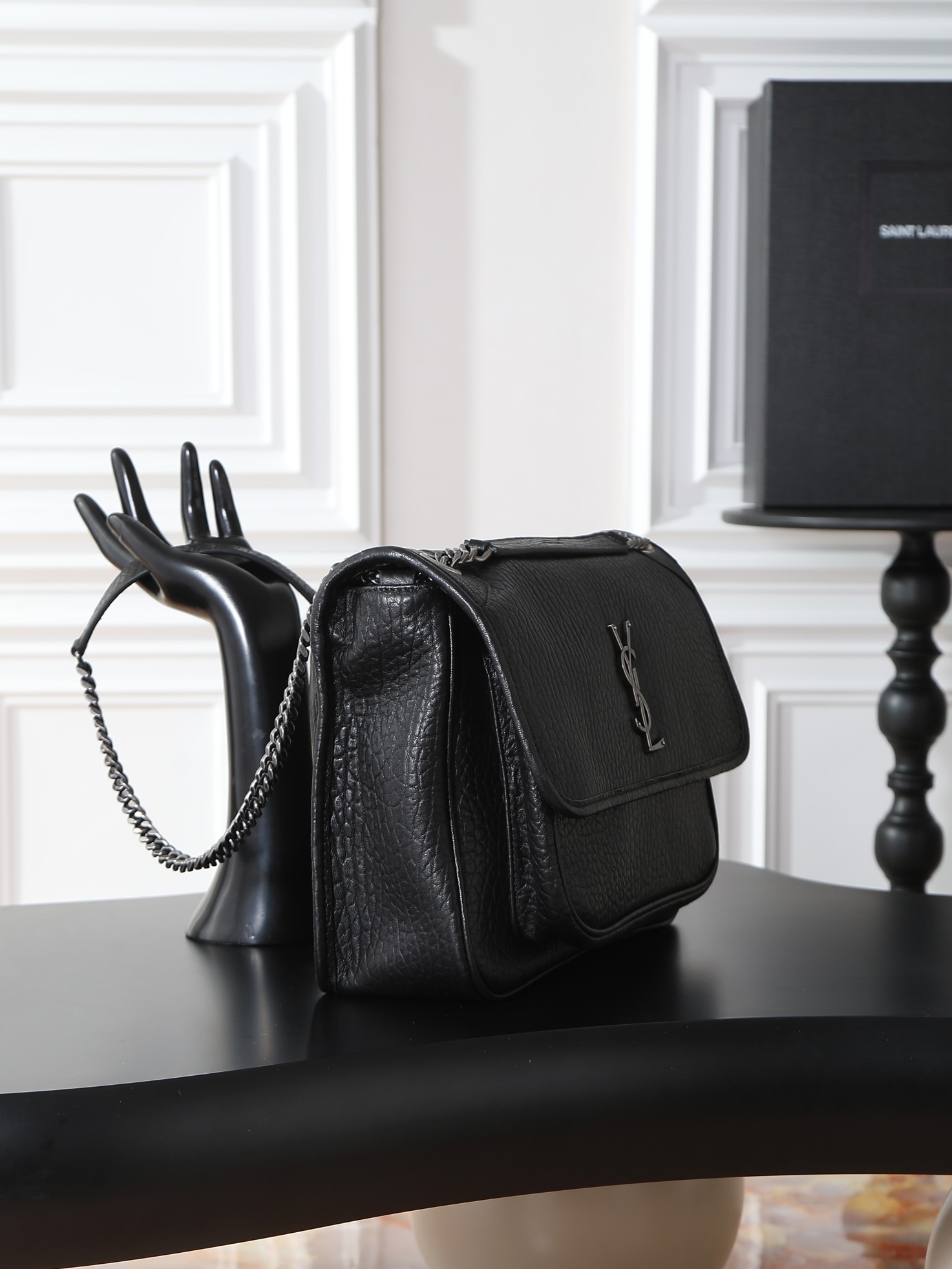Basic Bag Sheepskin Black Large Capacity M-32cm