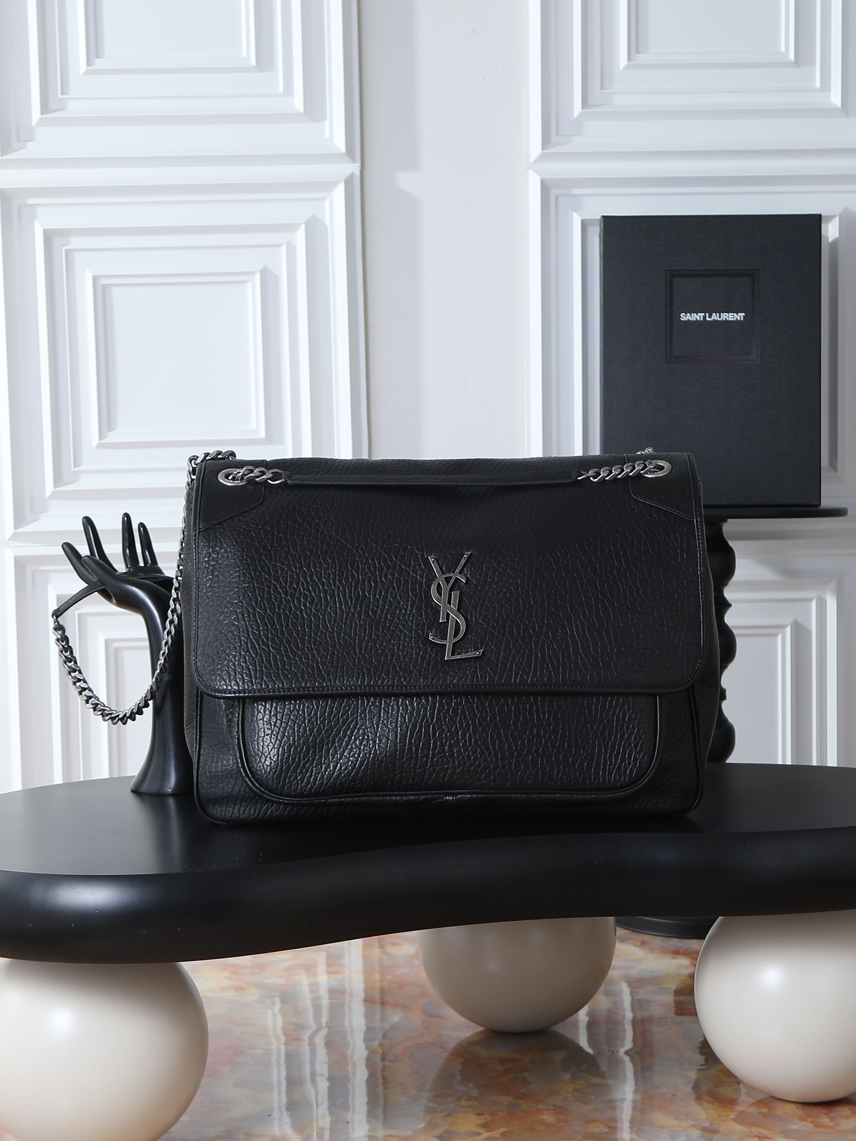 Basic Bag Sheepskin Black Large Capacity 16cm-47cm