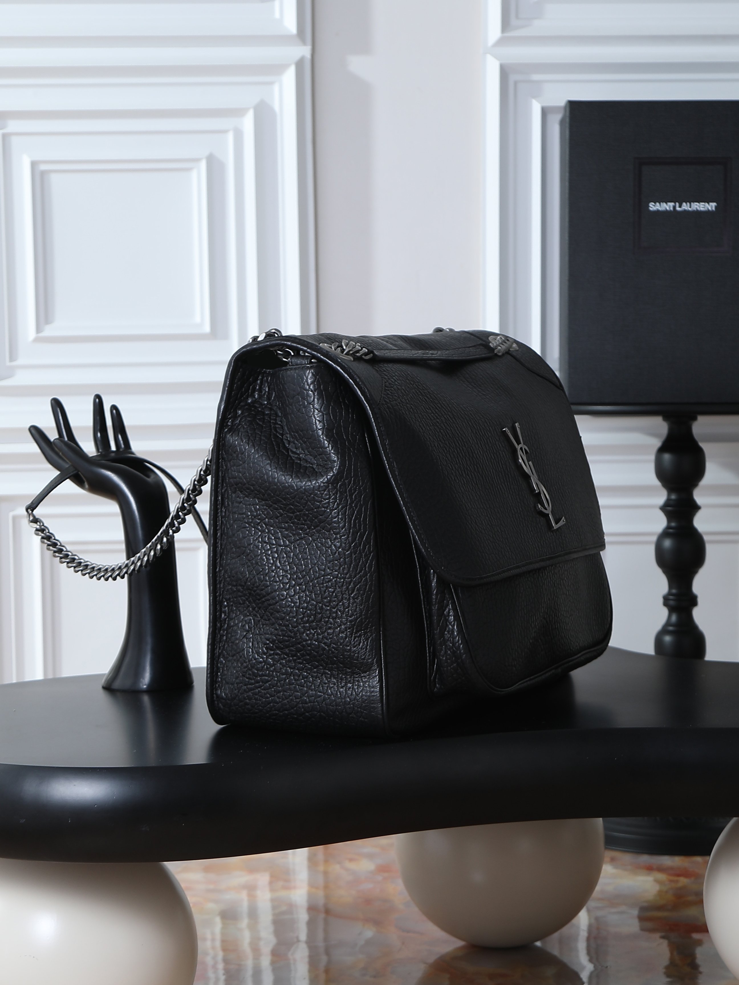 Basic Bag Sheepskin Black Large Capacity 16cm-47cm