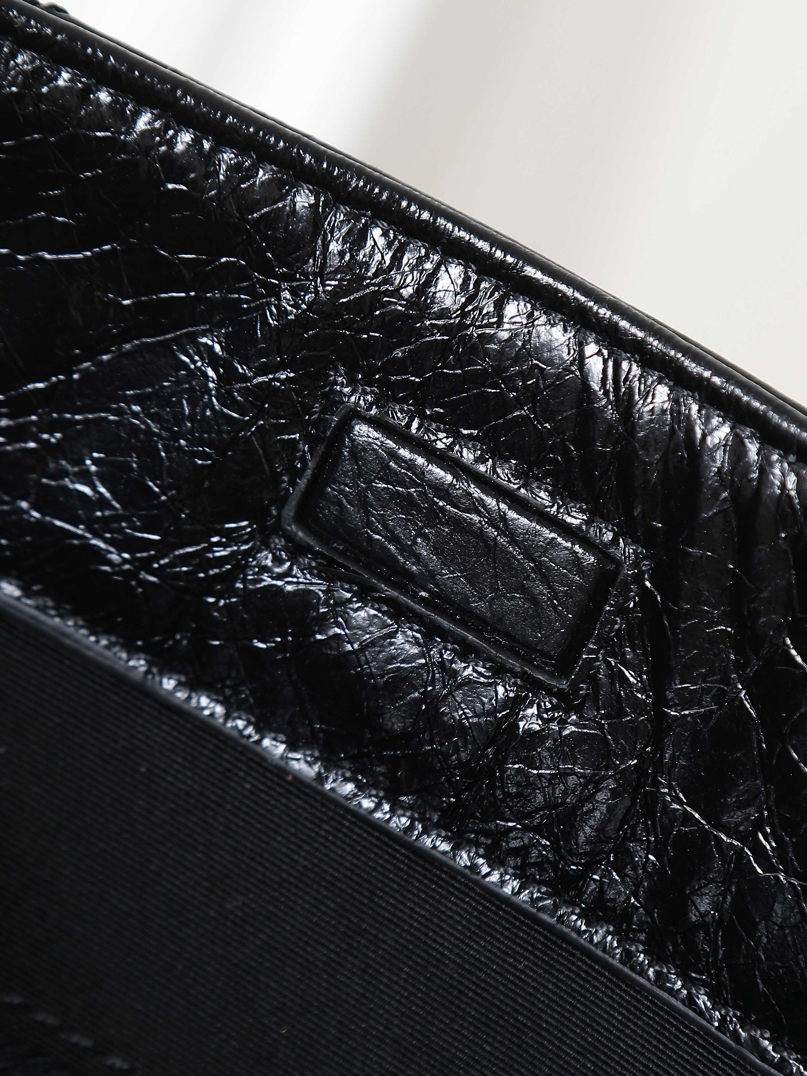 Tote Bag Cow Leather Black M-s