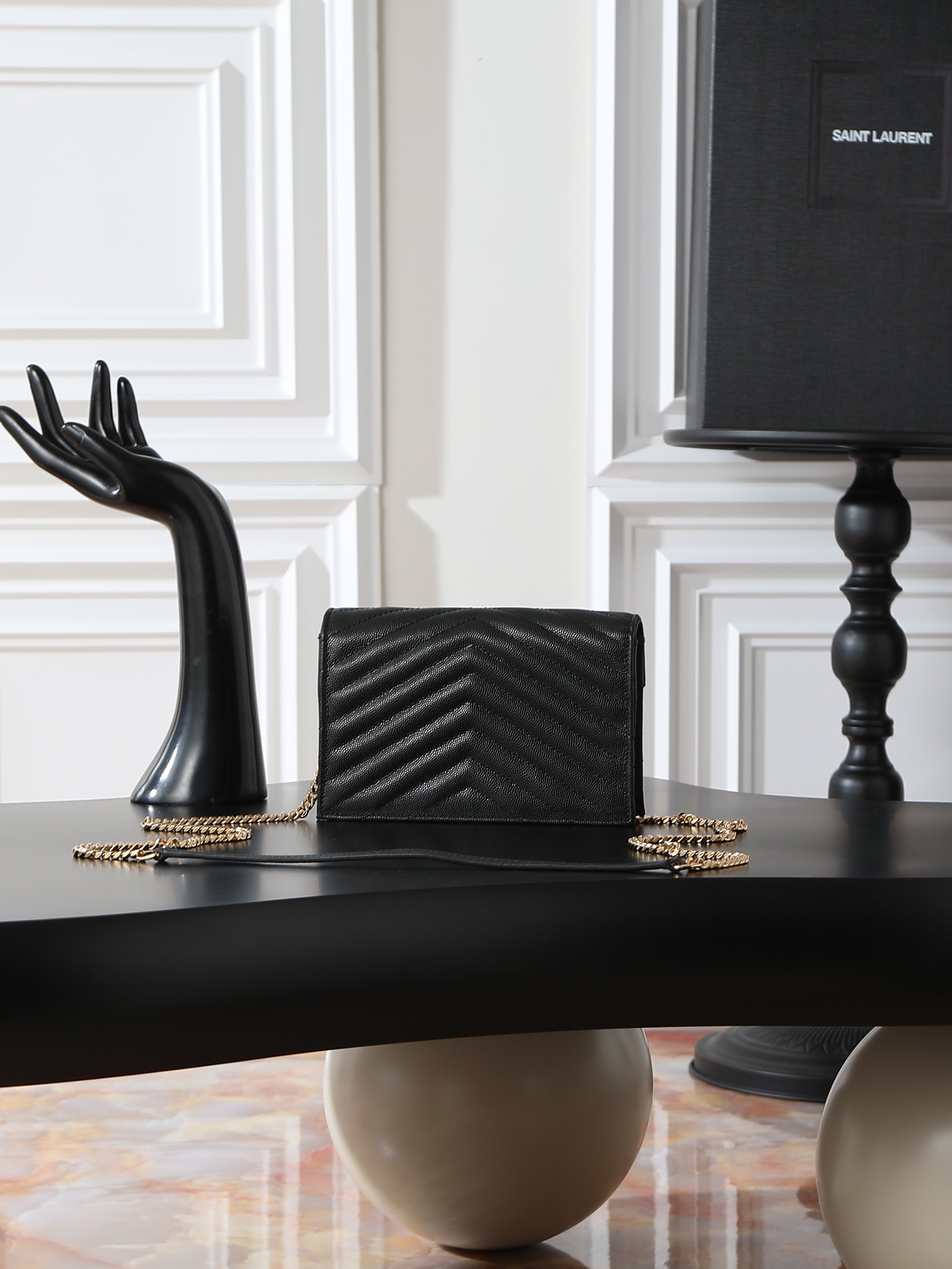 Clutch Bag Cow Leather Black M