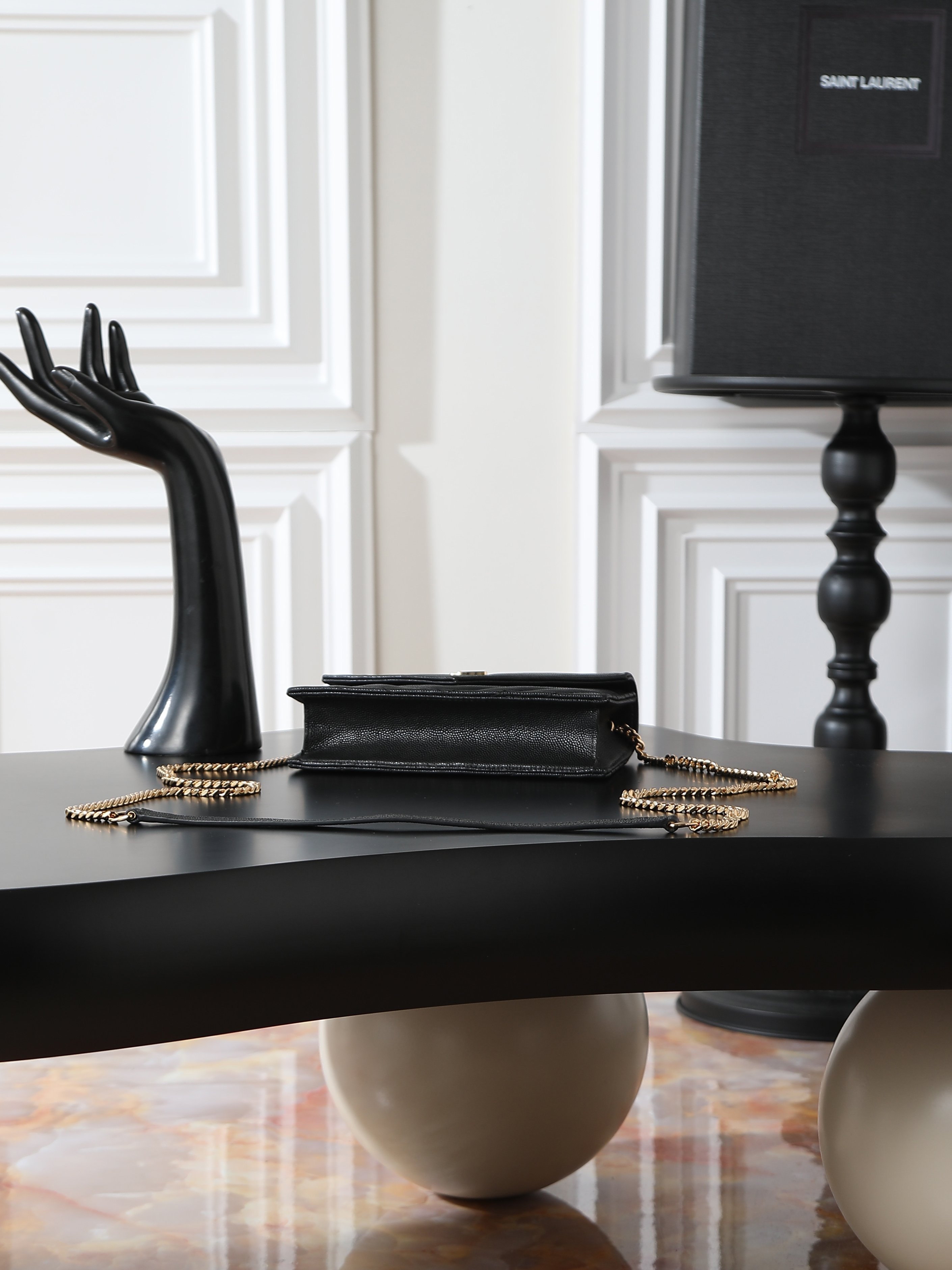 Clutch Bag Cow Leather Black M