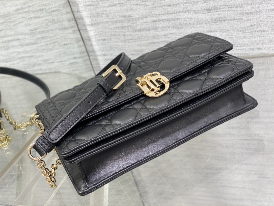 Clutch Bag Sheepskin Black S-14cm
