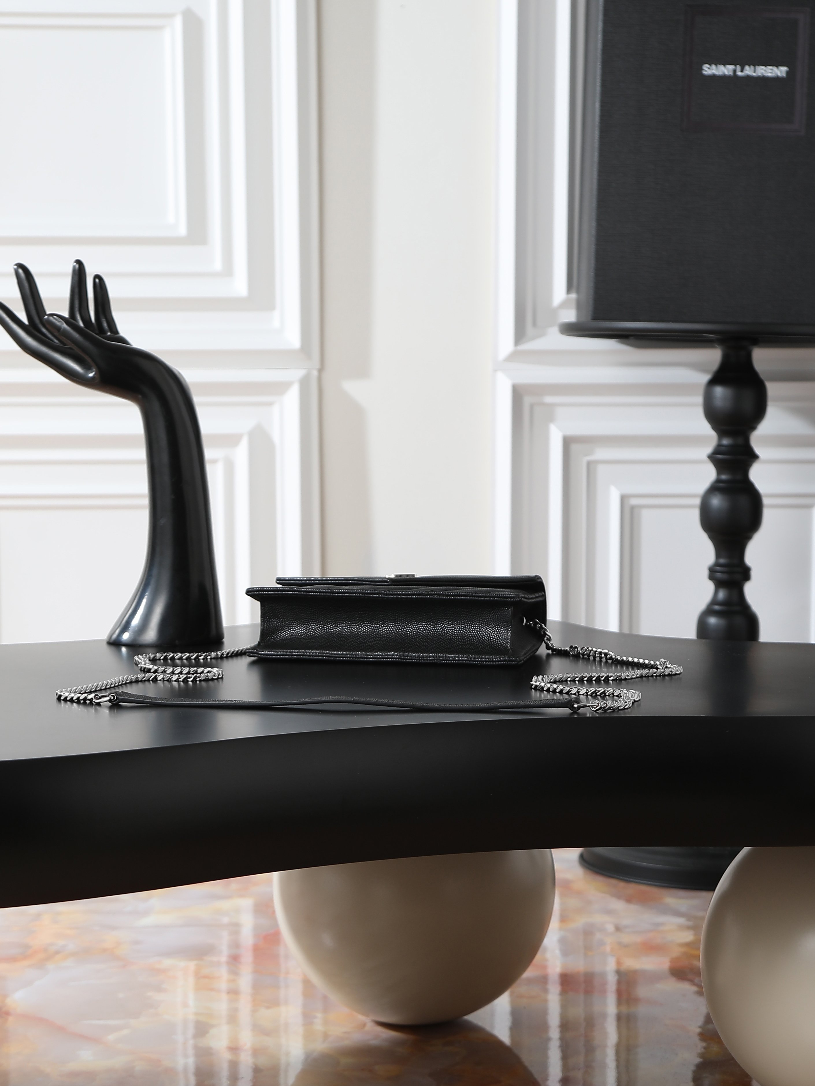 Clutch Bag Cow Leather Black M