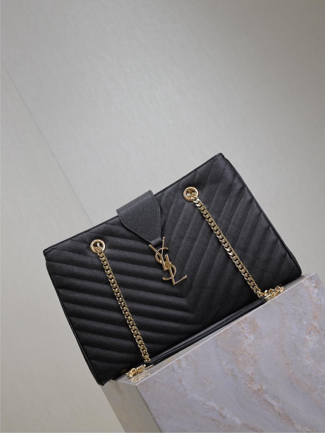 Tote Bag Cow Leather Black Large Capacity L-s